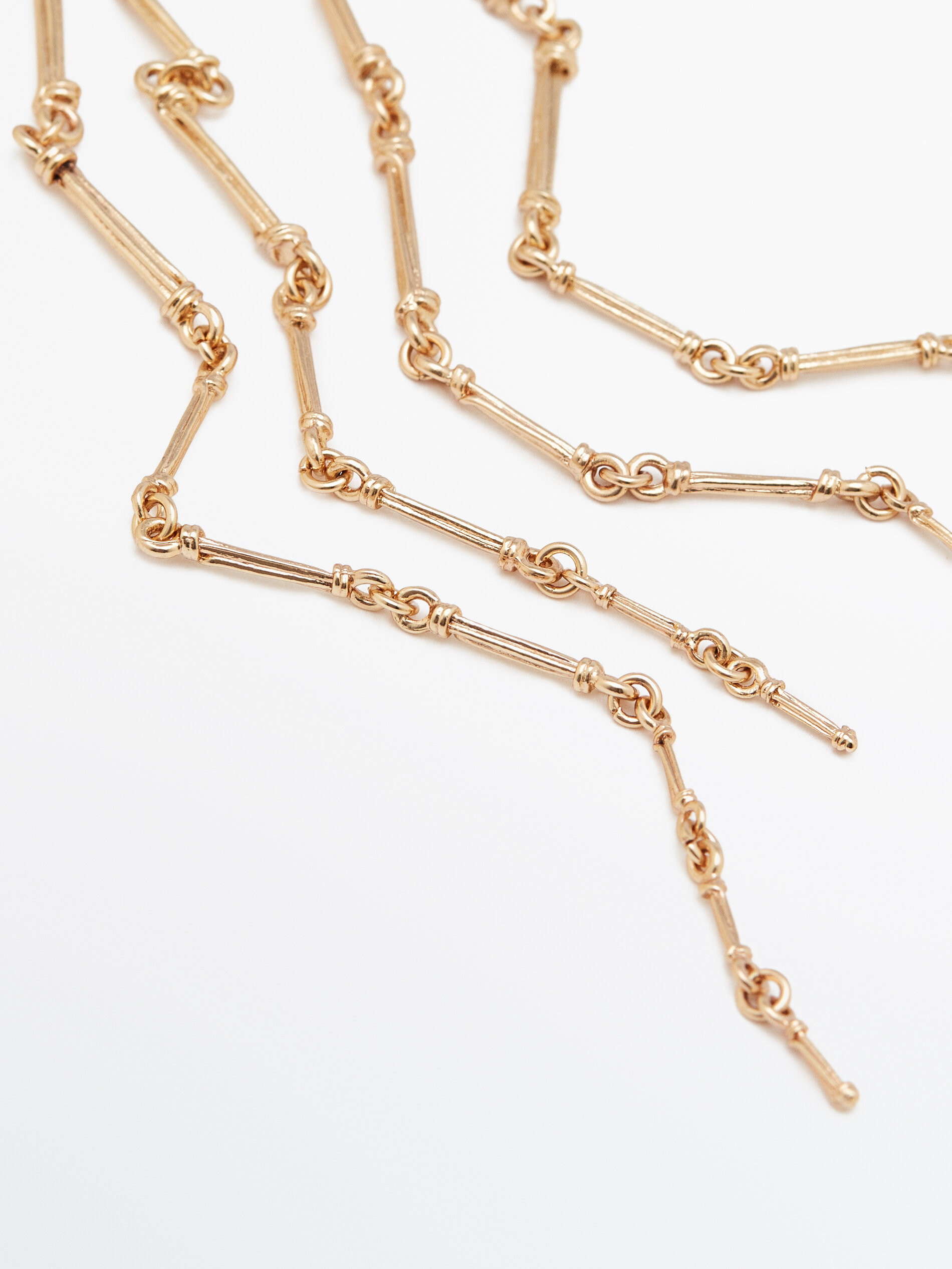 Pendientes largos cadena barras baño oro - DORADO