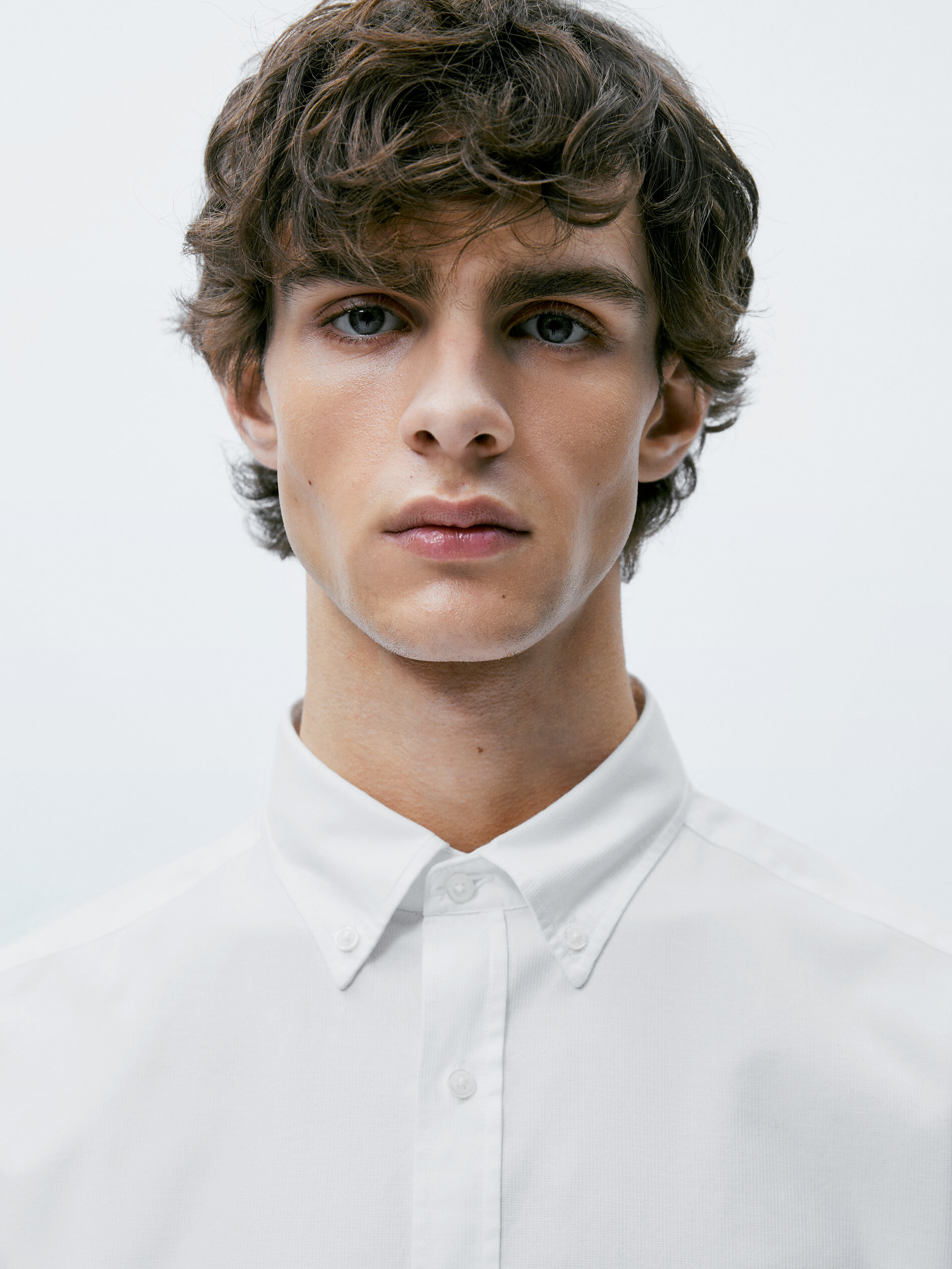 Camisa estructura algodón slim fit - BLANCO