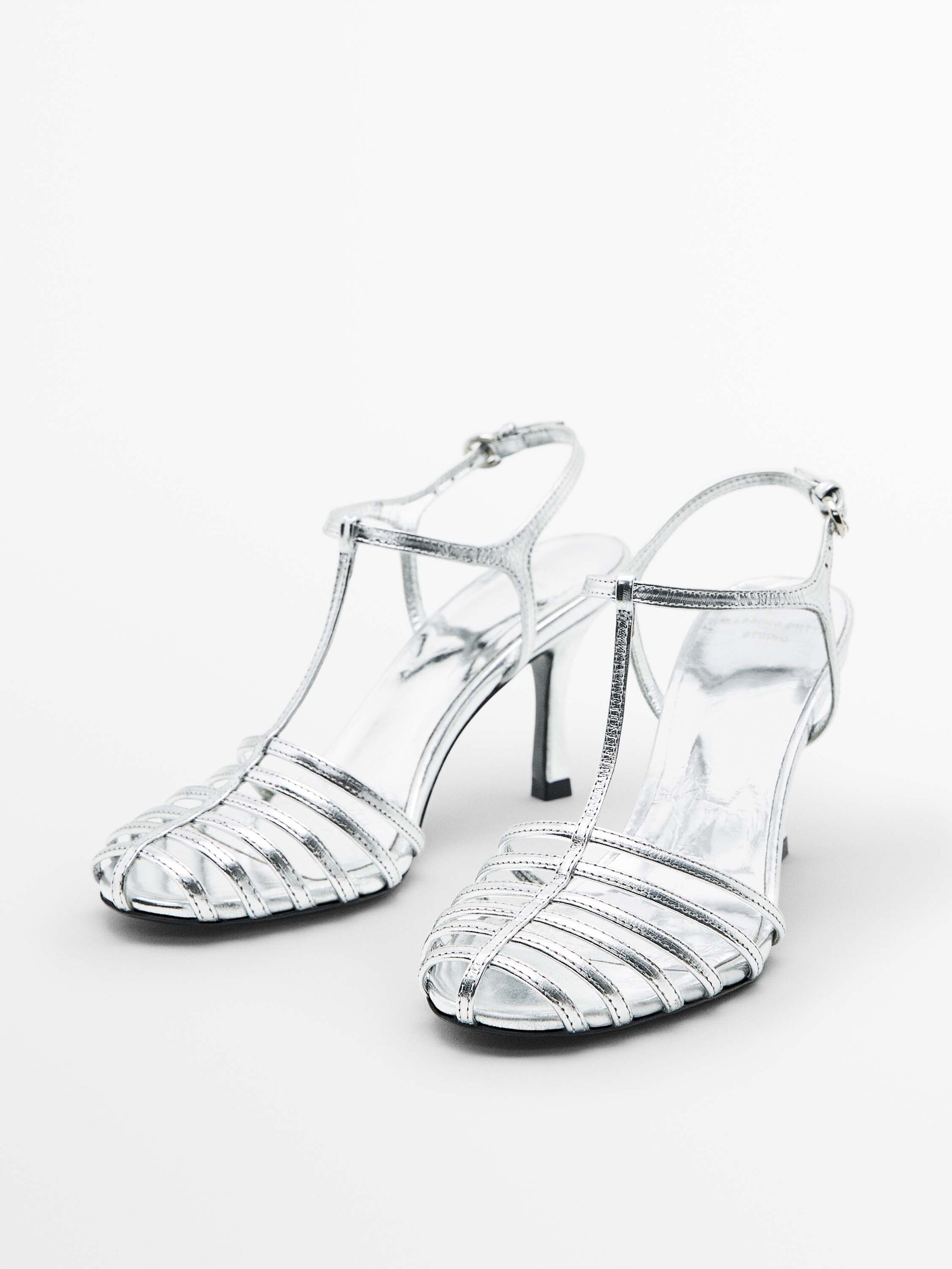 Cangrejera tacón laminado - Studio - PLATA