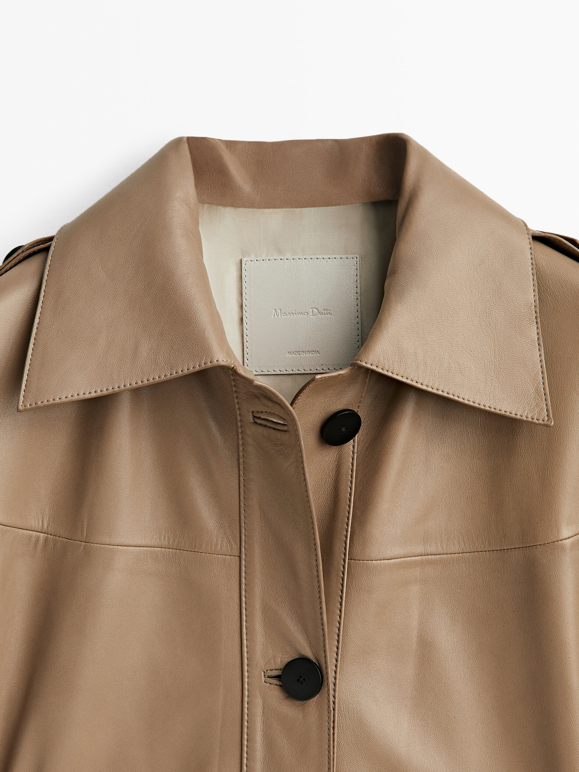 Chaqueta trench piel napa cintura elástica - ARENA