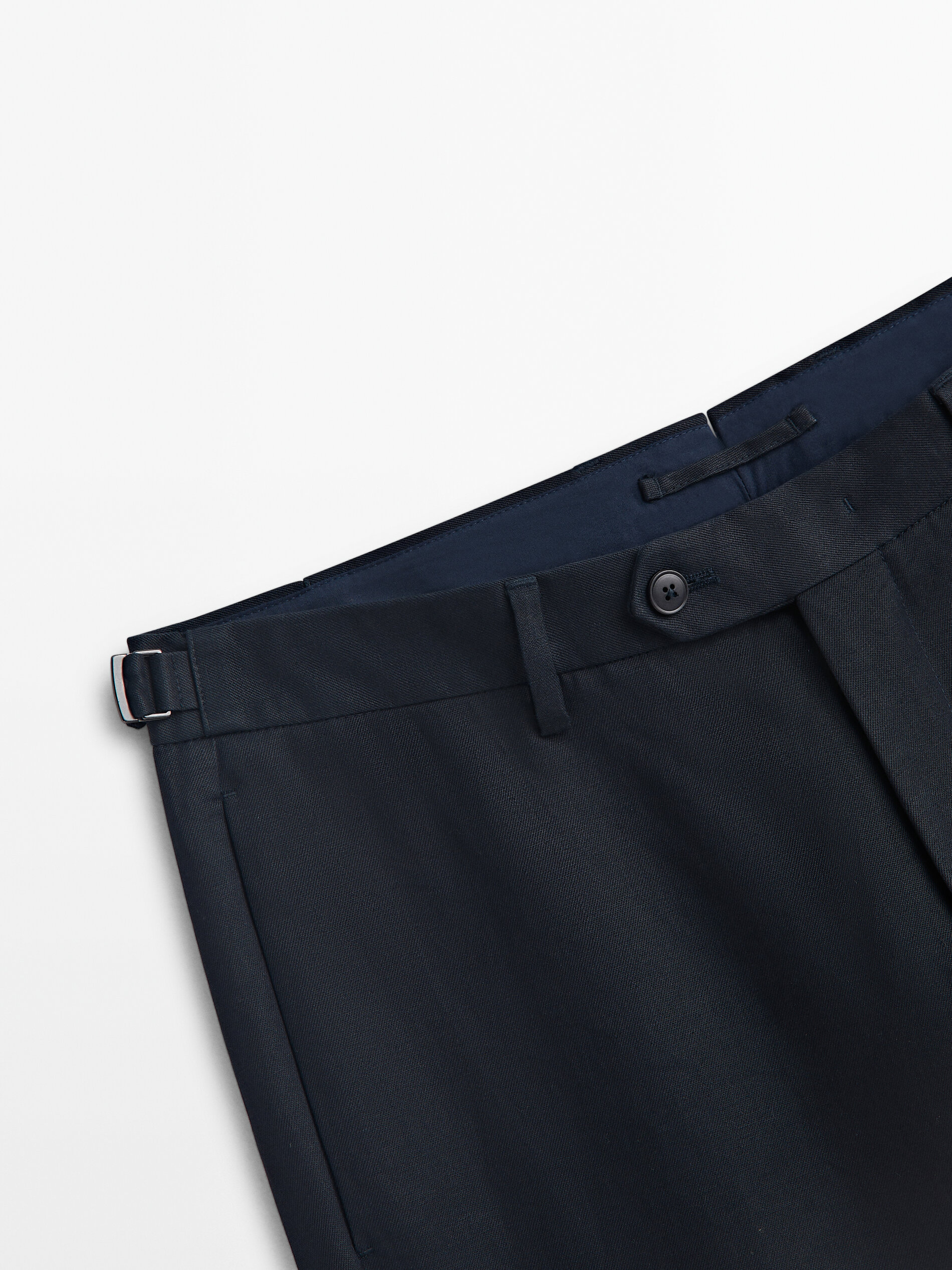 Pantalón traje azul marino 100% lino - AZUL MARINO