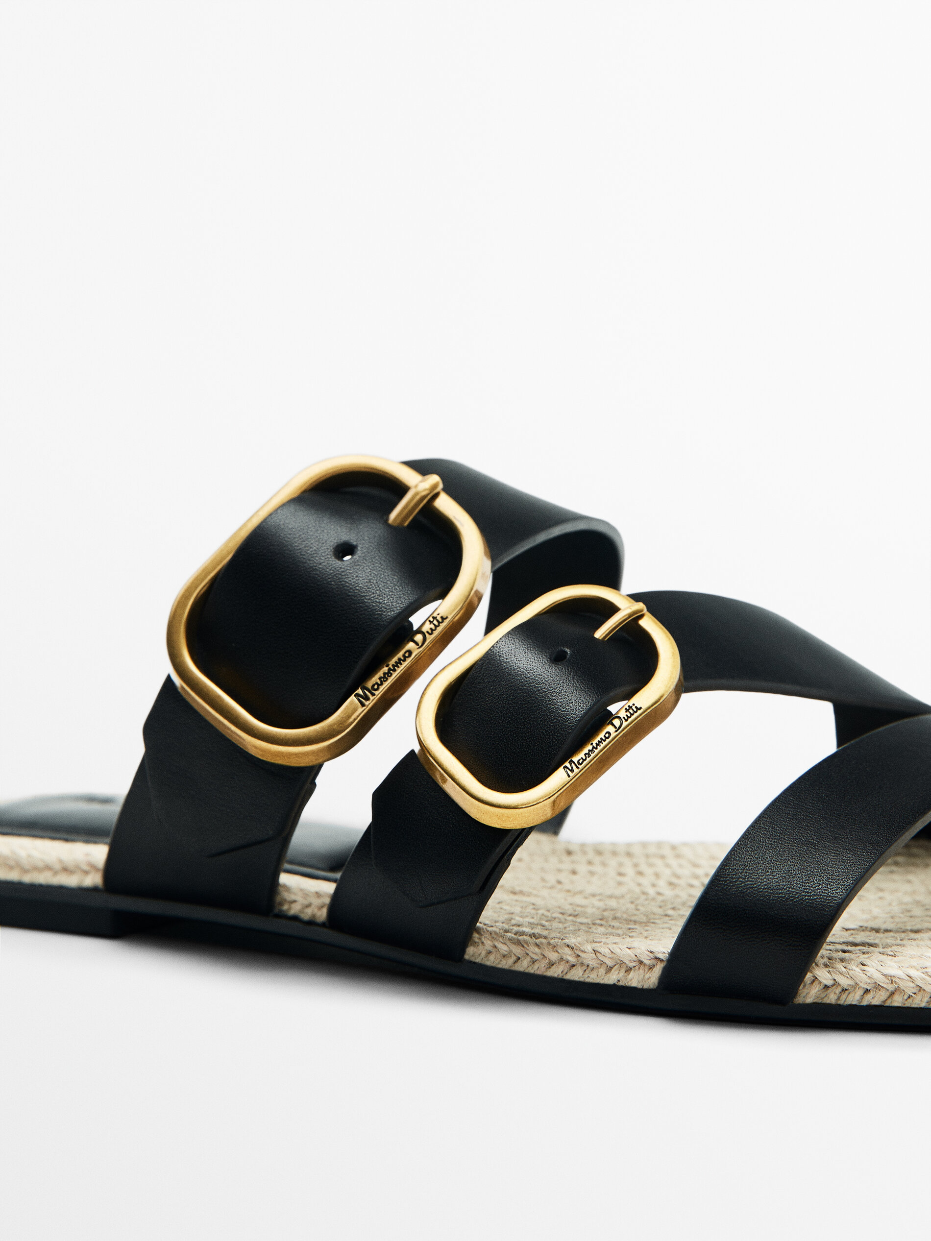 Sandalia plana yute - NEGRO