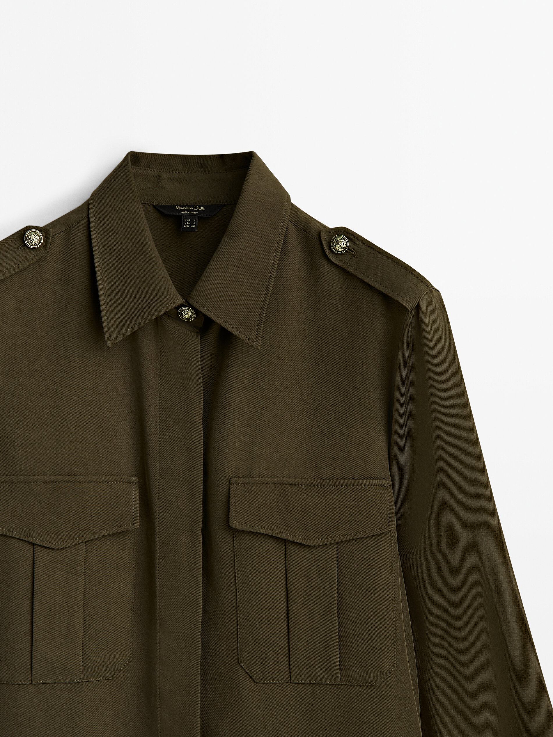 Camisa fluida bolsillos - KAKI