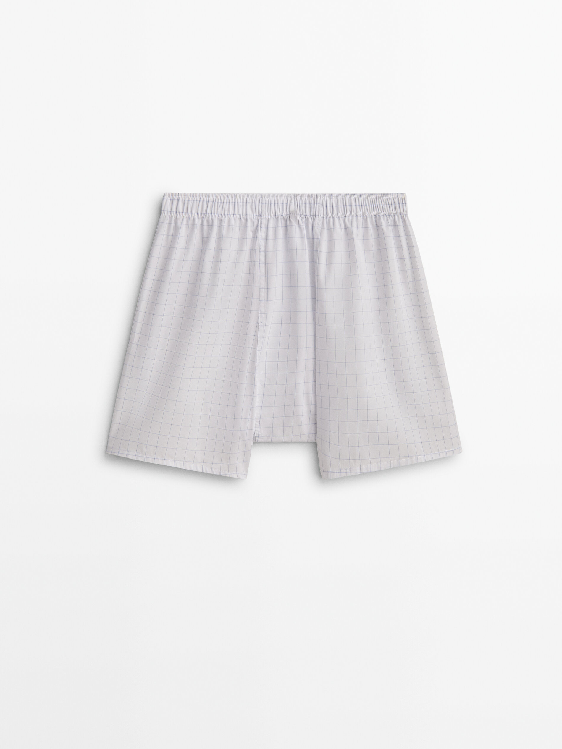 Calzoncillo popelín cuadros - CELESTE