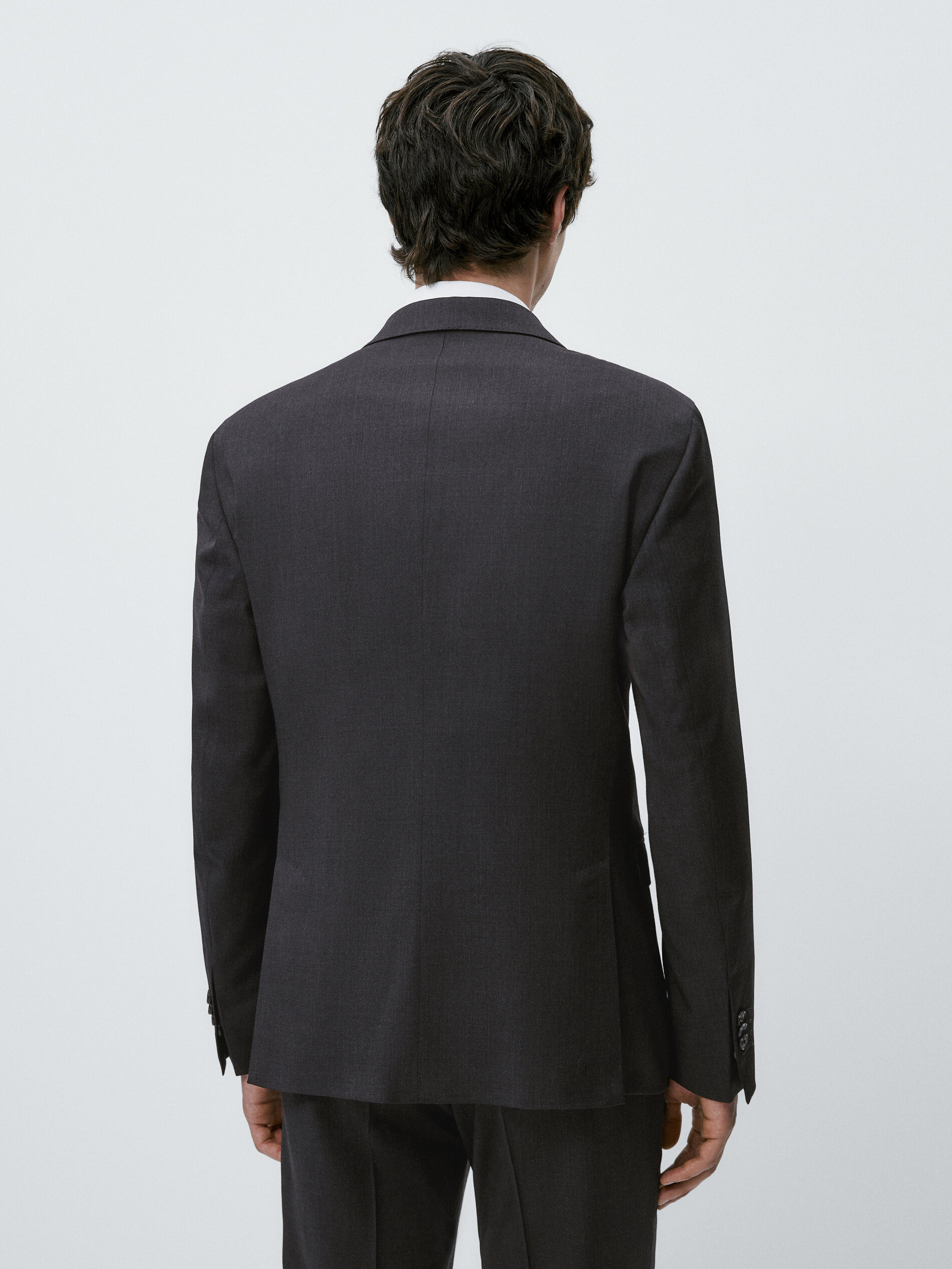 Americana traje lana half canvas gris - MARENGO