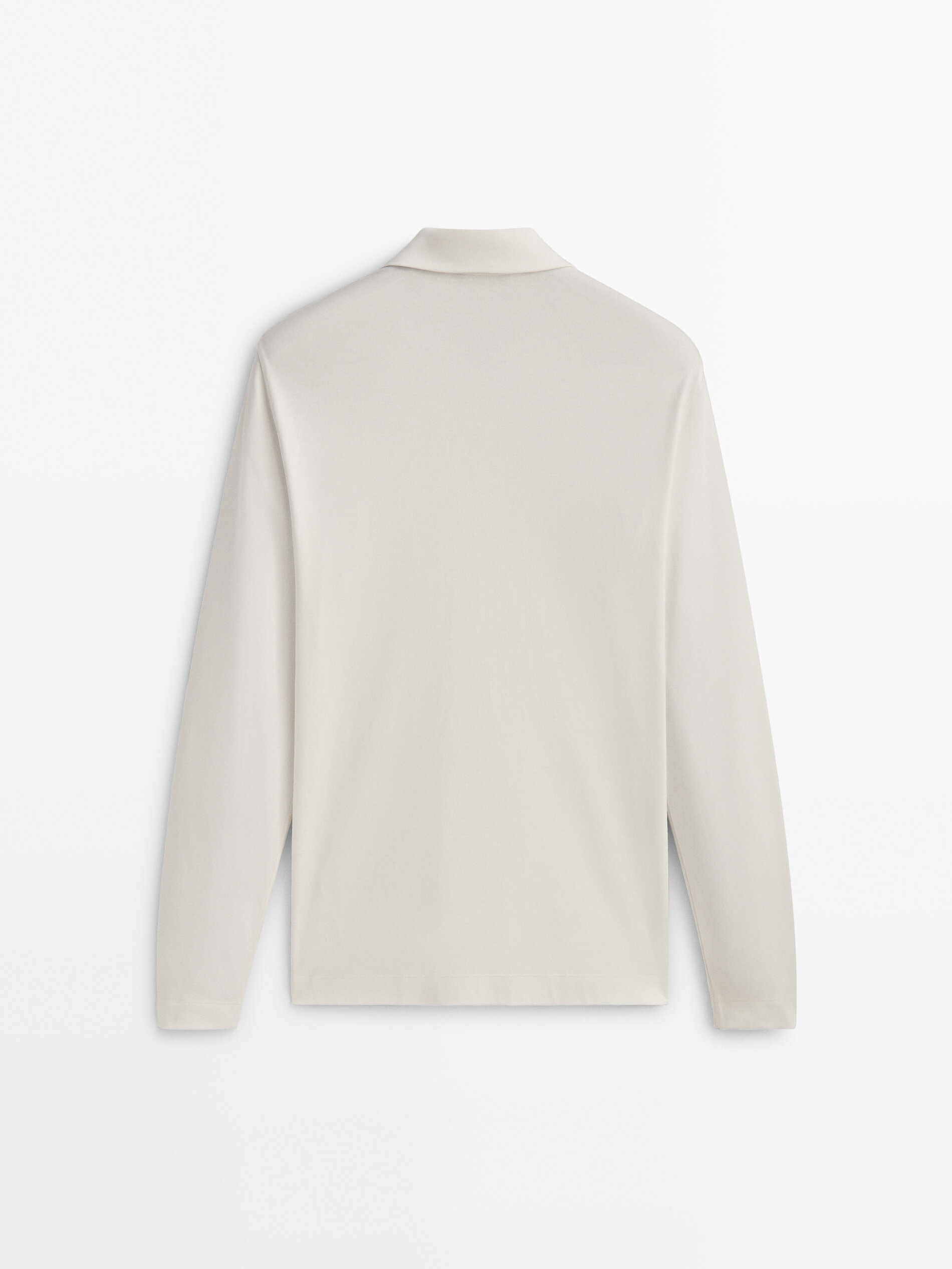 Polo manga larga cuello cremallera - CRUDO