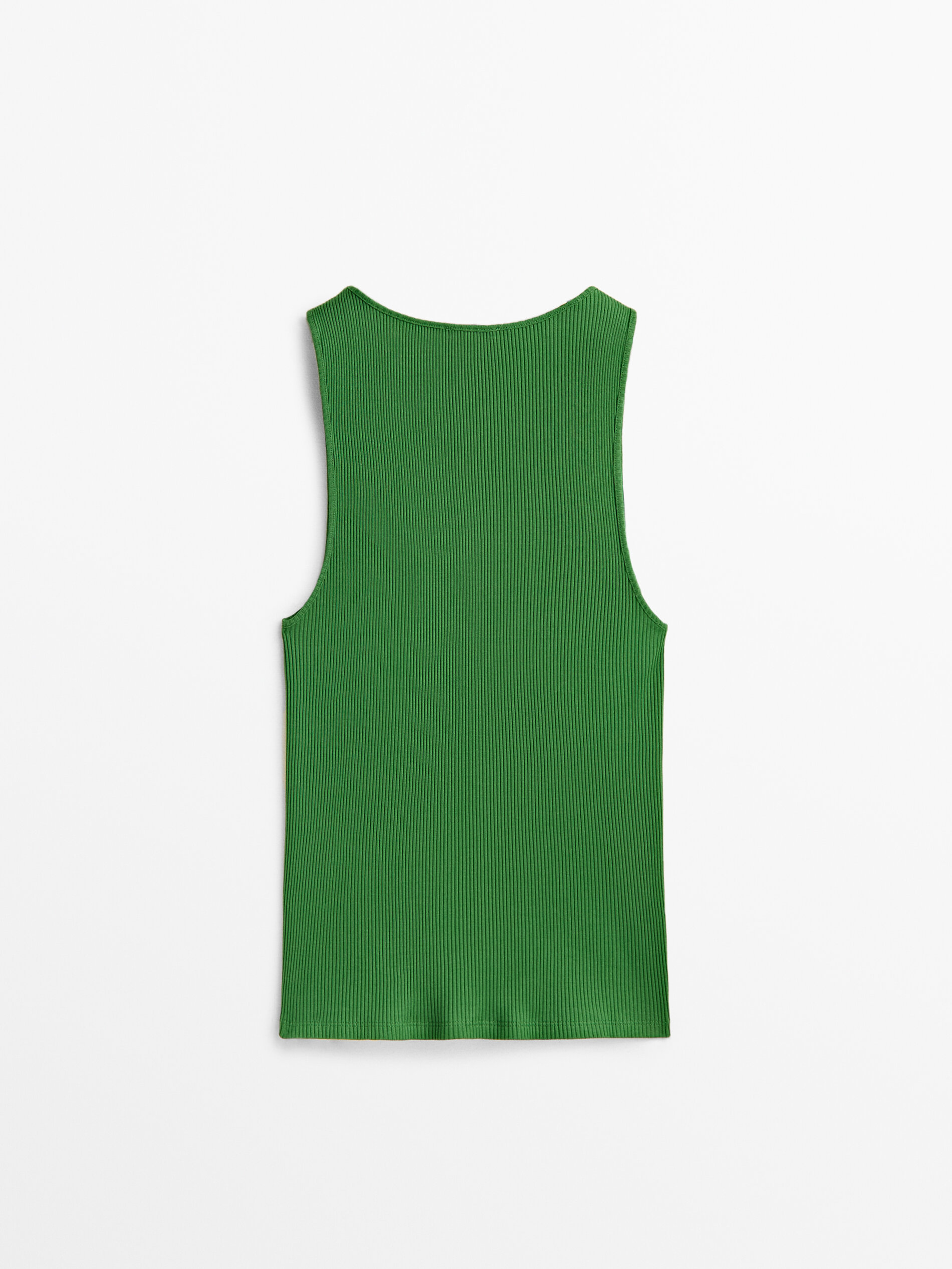 Top canalé tirantes - VERDE