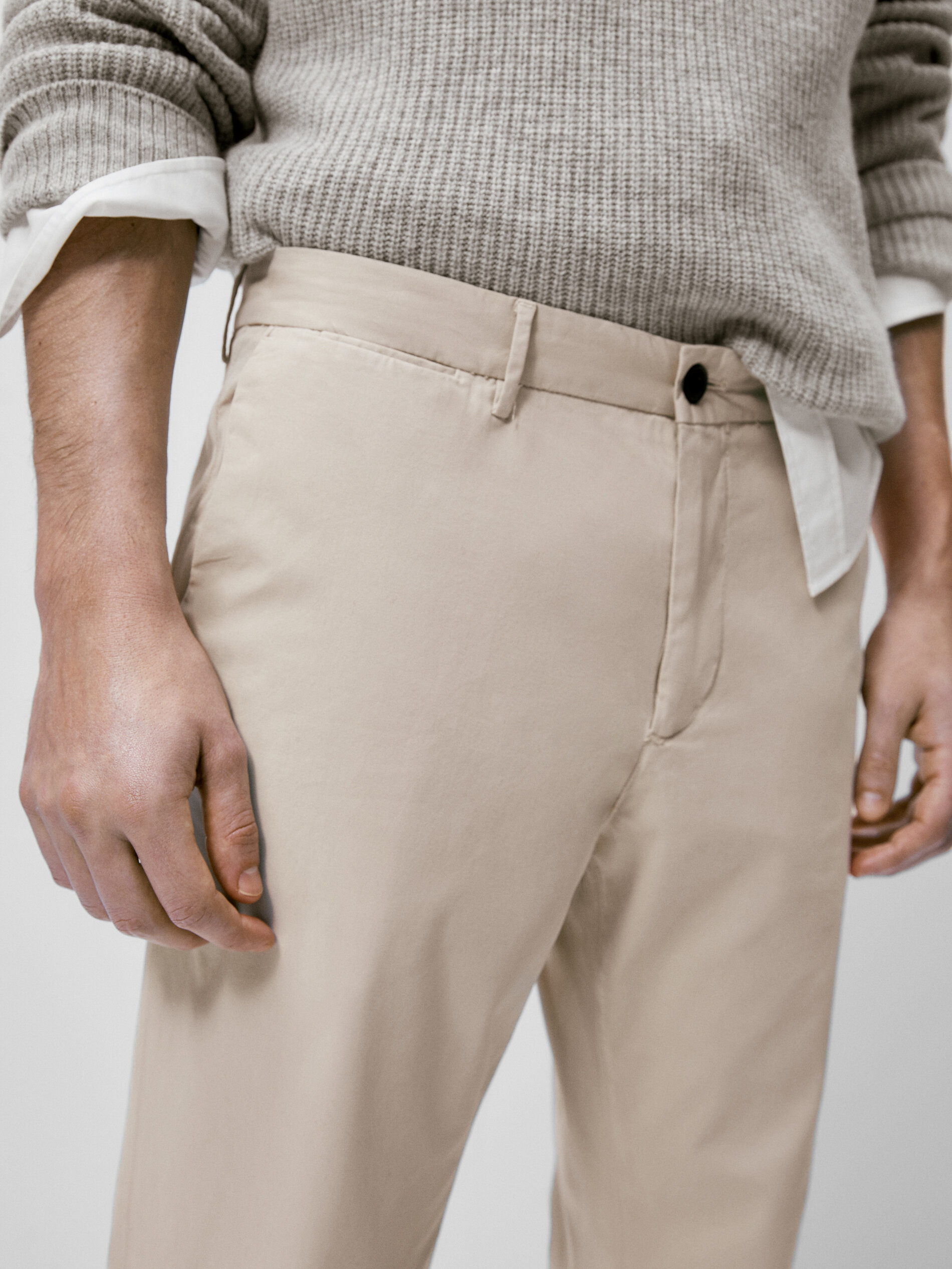 Pantalón chino slim fit - Beige Claro
