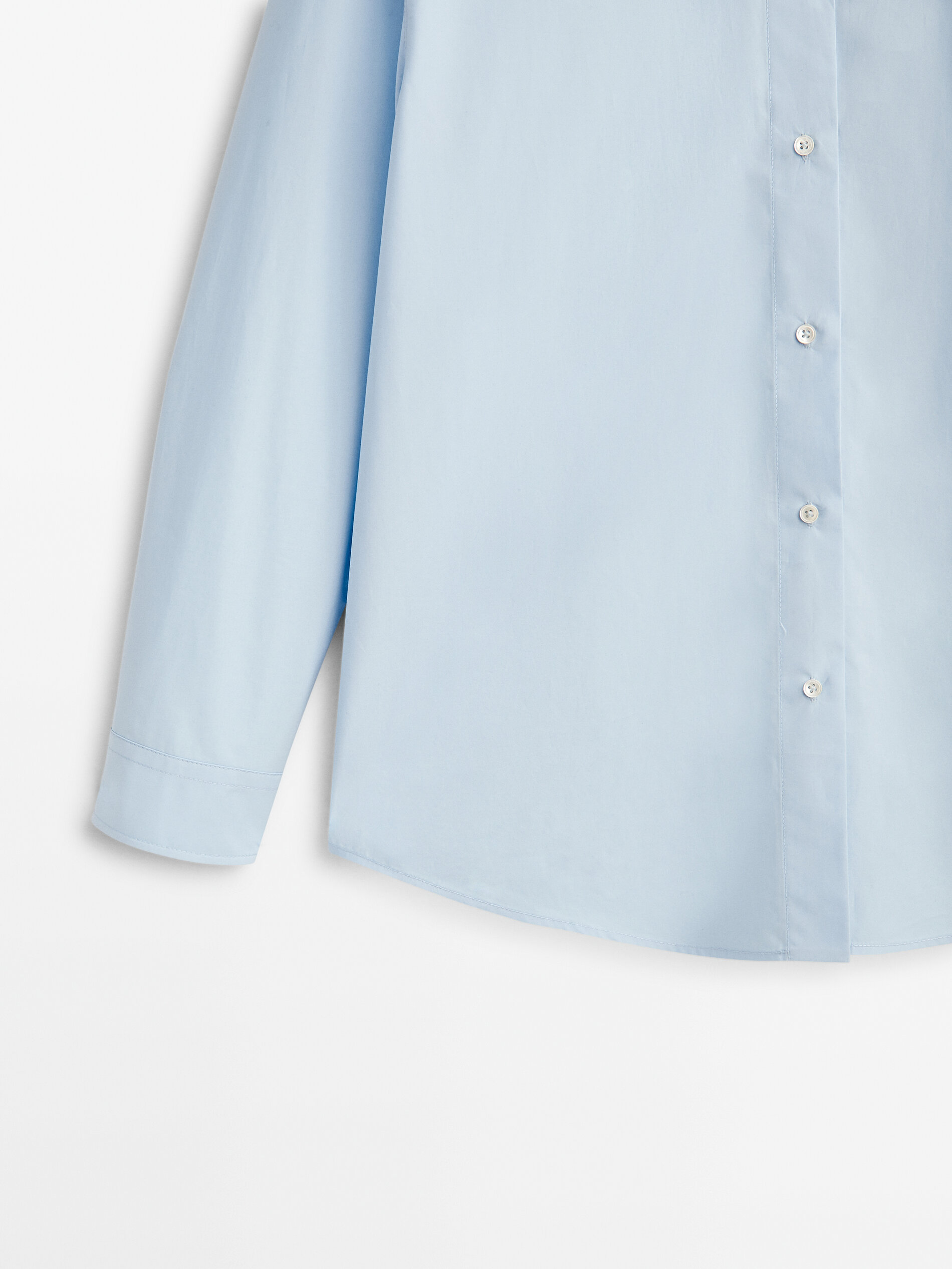 Camisa popelín detalle costuras - CELESTE