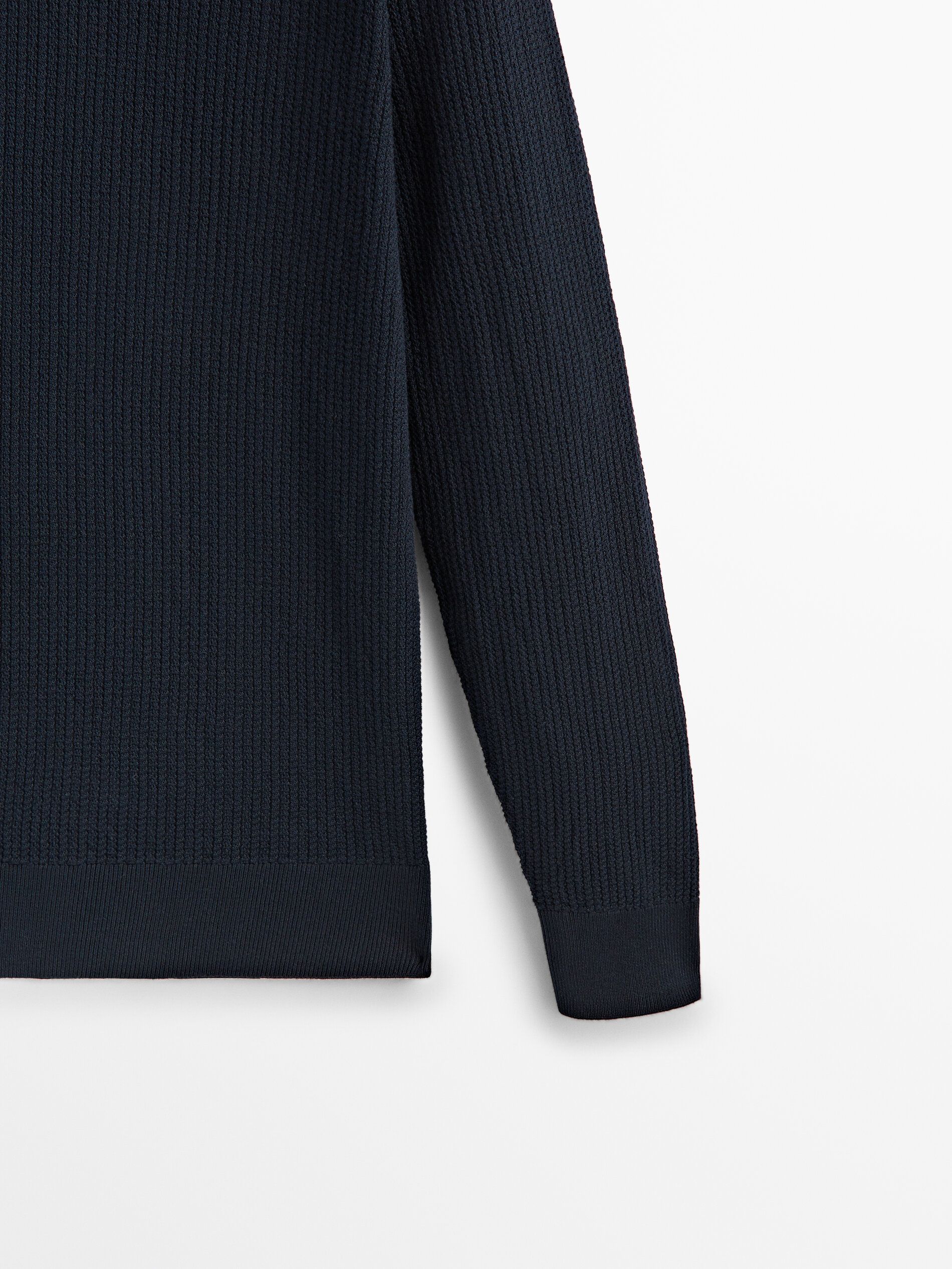 Jersey de punto estructura cuello redondo - AZUL MARINO