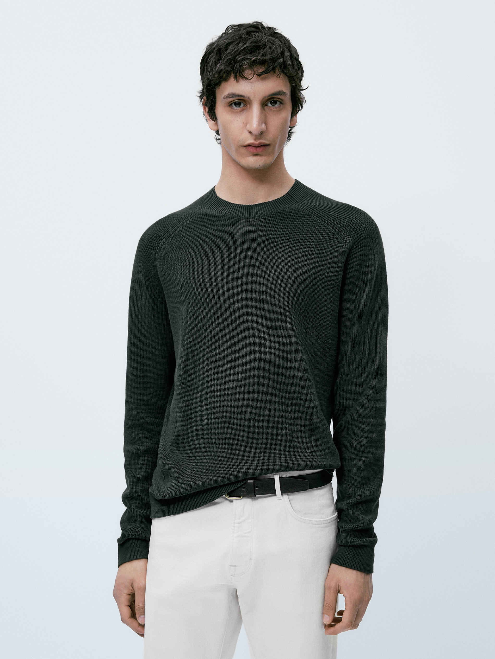 Jersey de punto estructura cuello redondo - BOTELLA