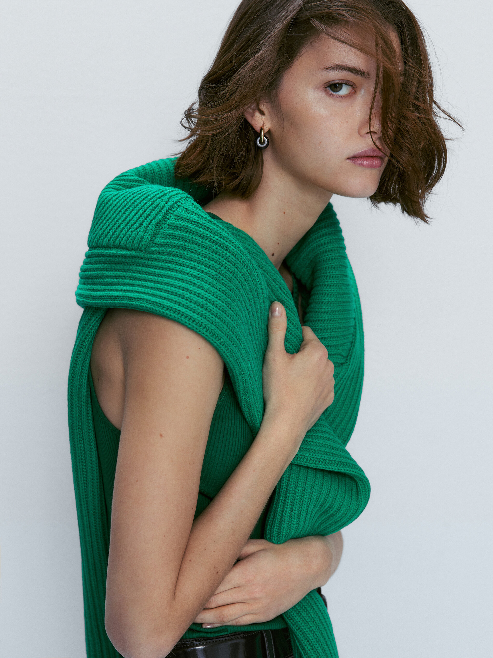 Top canalé tirantes - VERDE