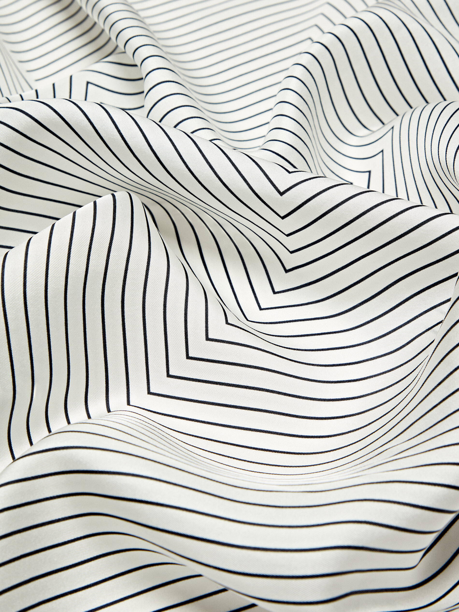 Fular seda estampado rayas - BLANCO