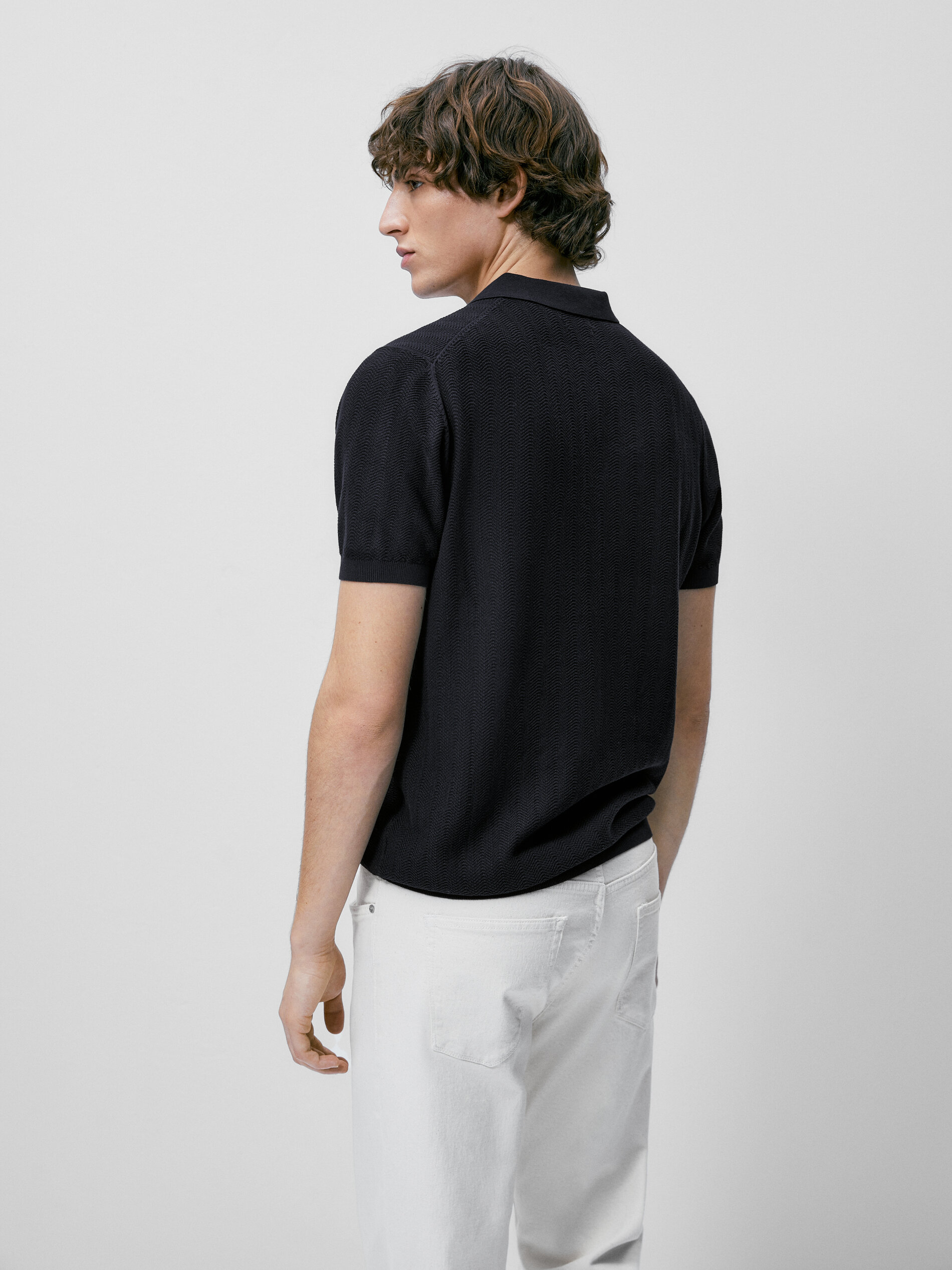 Jersey polo punto espiga algodón - AZUL MARINO