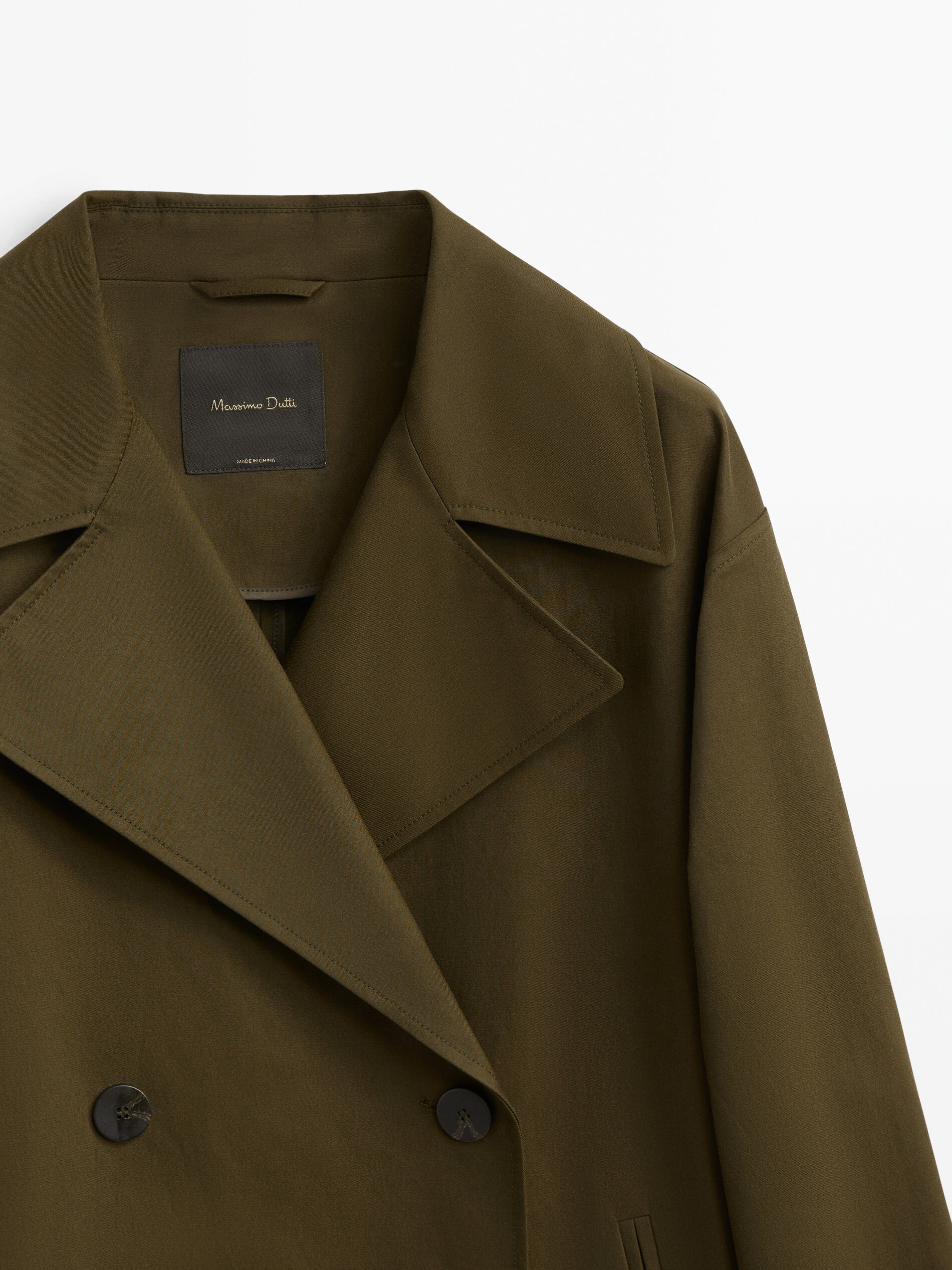 Chaqueta corta cruzada botones - KAKI