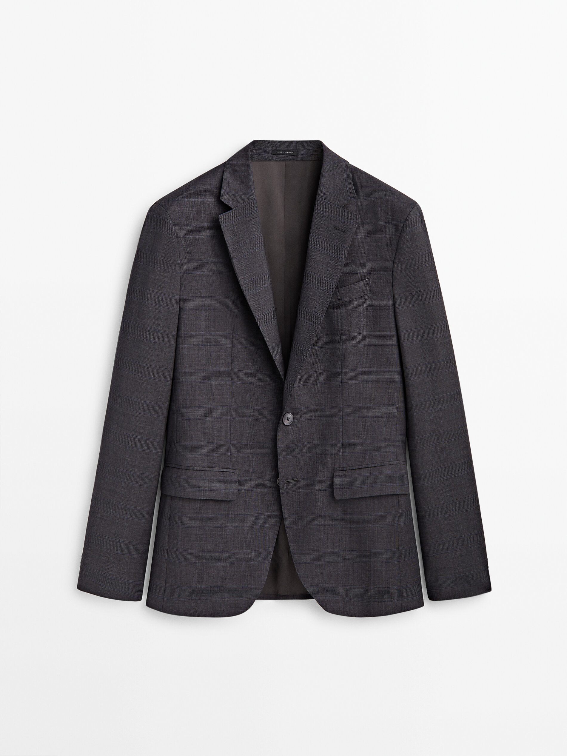 Americana traje lana super 120's cuadros - GRIS