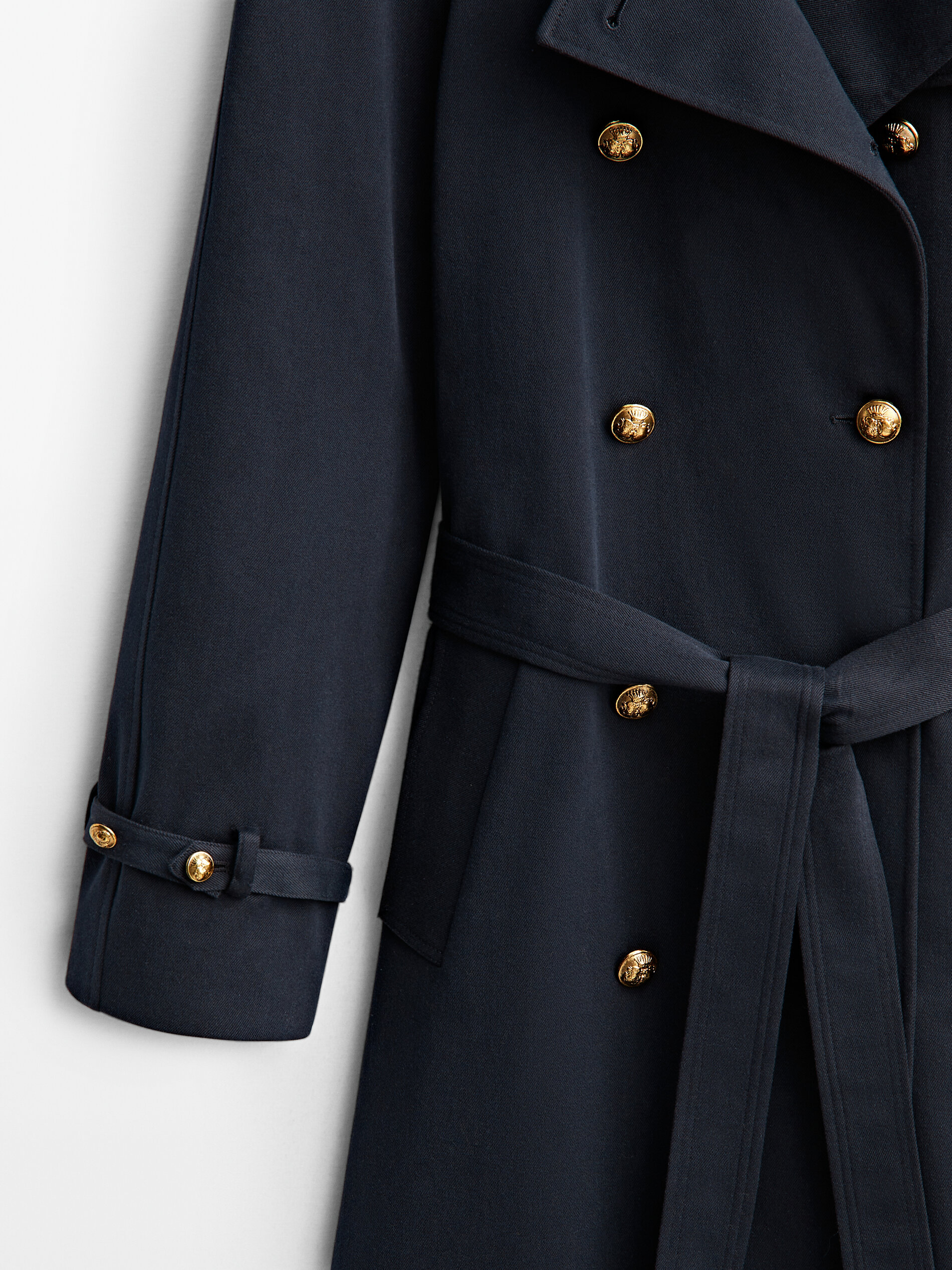 Chaqueta trench botones dorados - AZUL MARINO