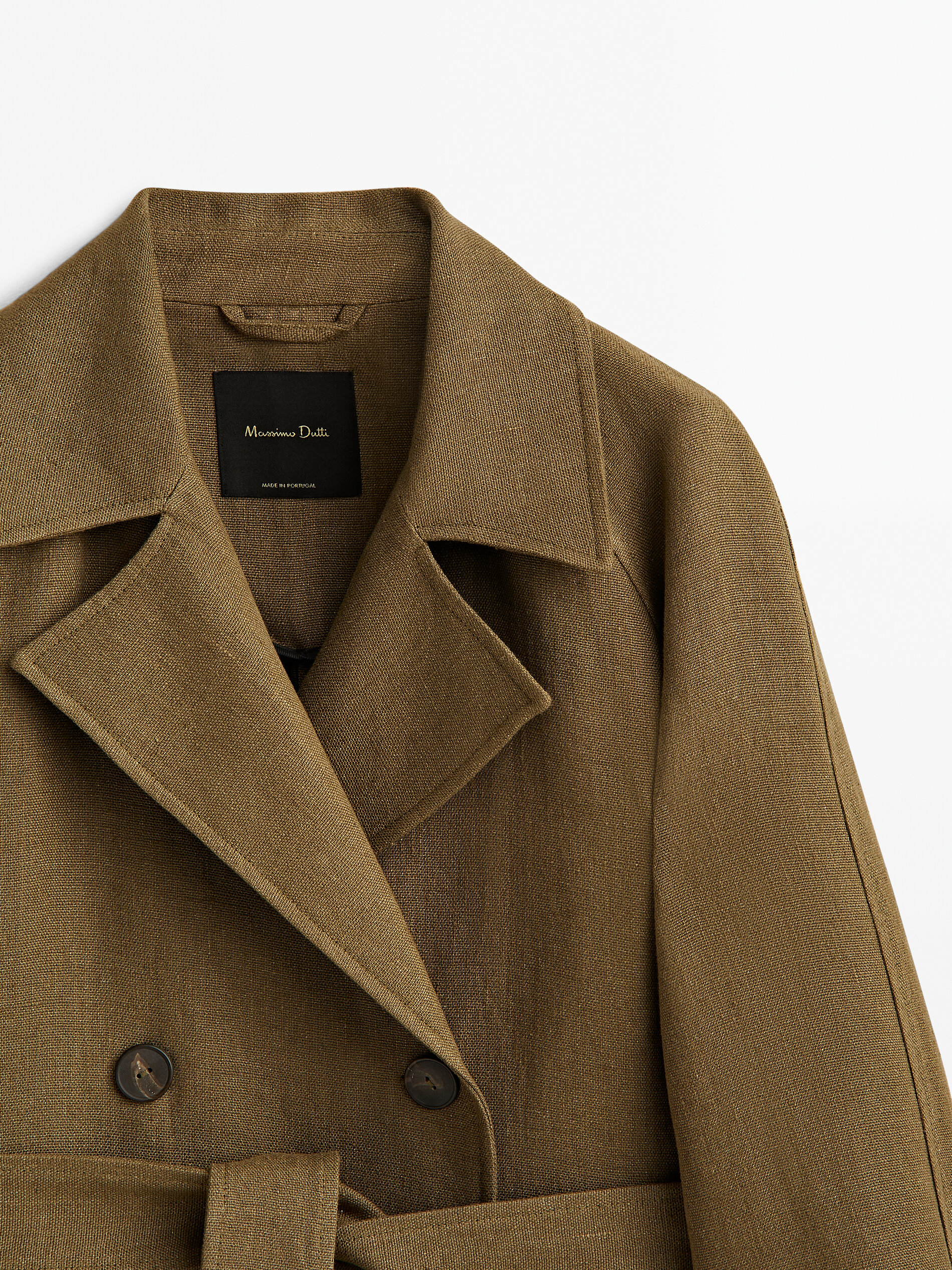 Gabardina 100% lino rústico - KAKI