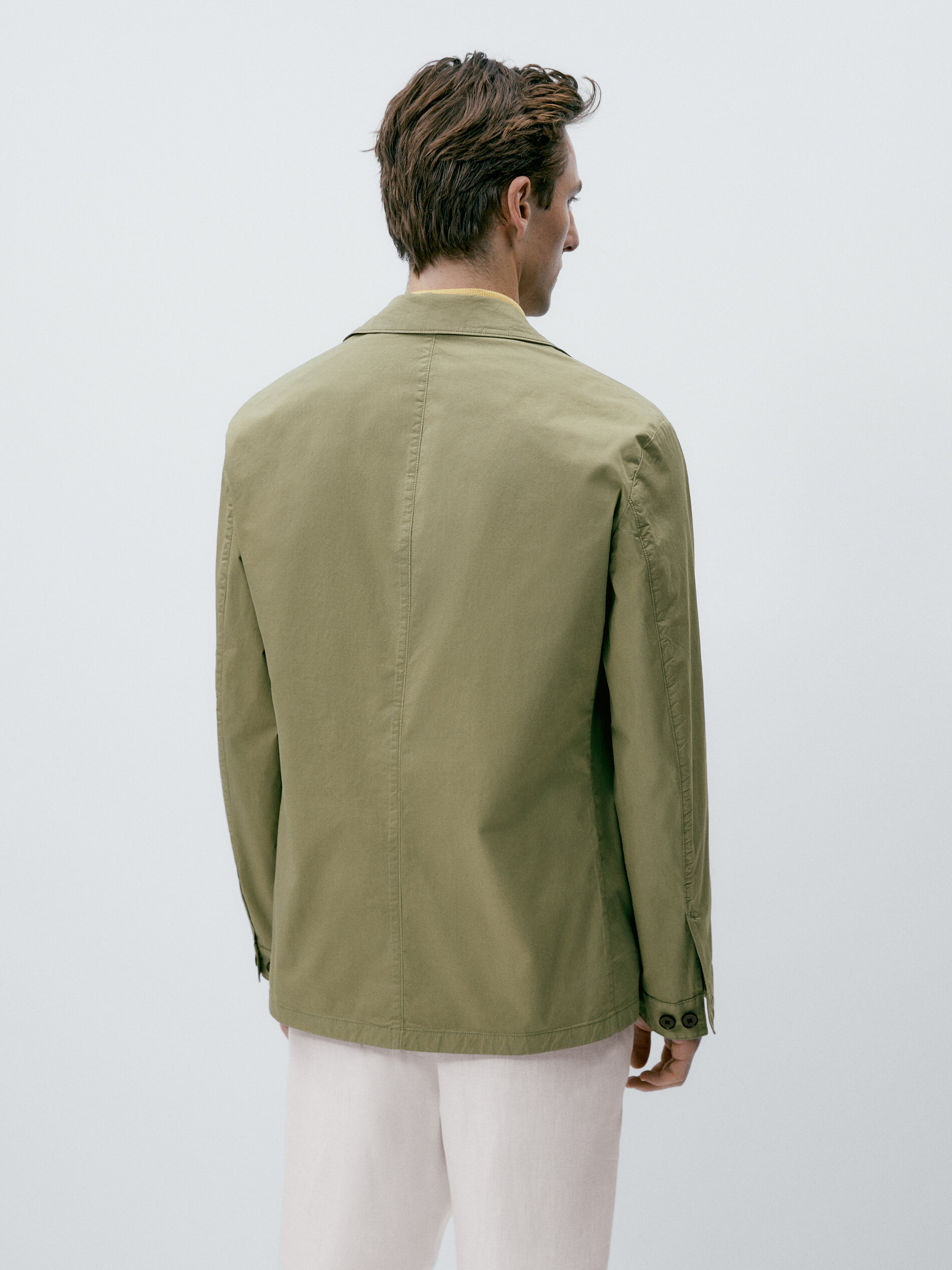 Sobrecamisa tintada mezcla algodón stretch - VERDE