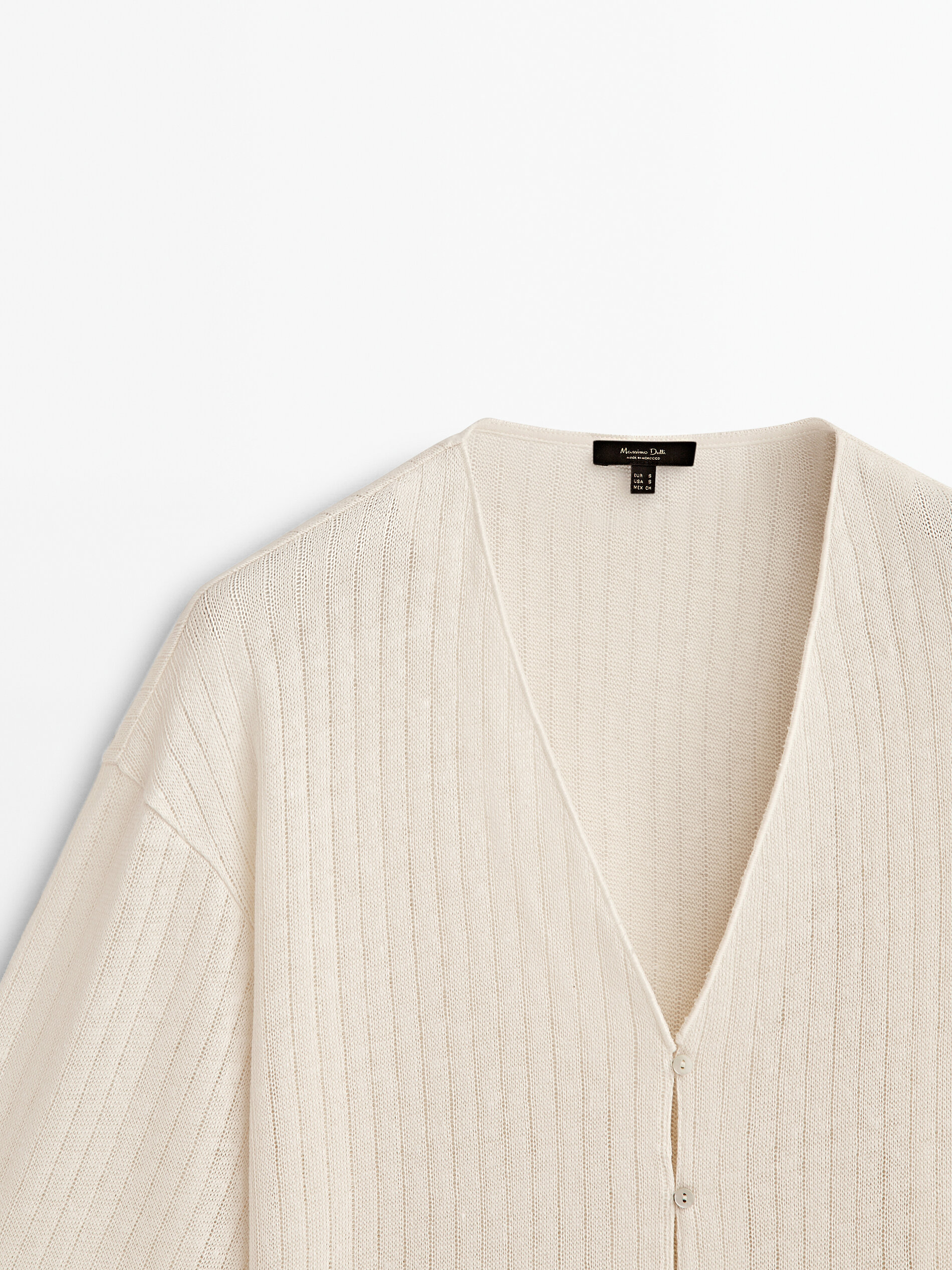 Chaqueta estructura con algodón y lino - CRUDO