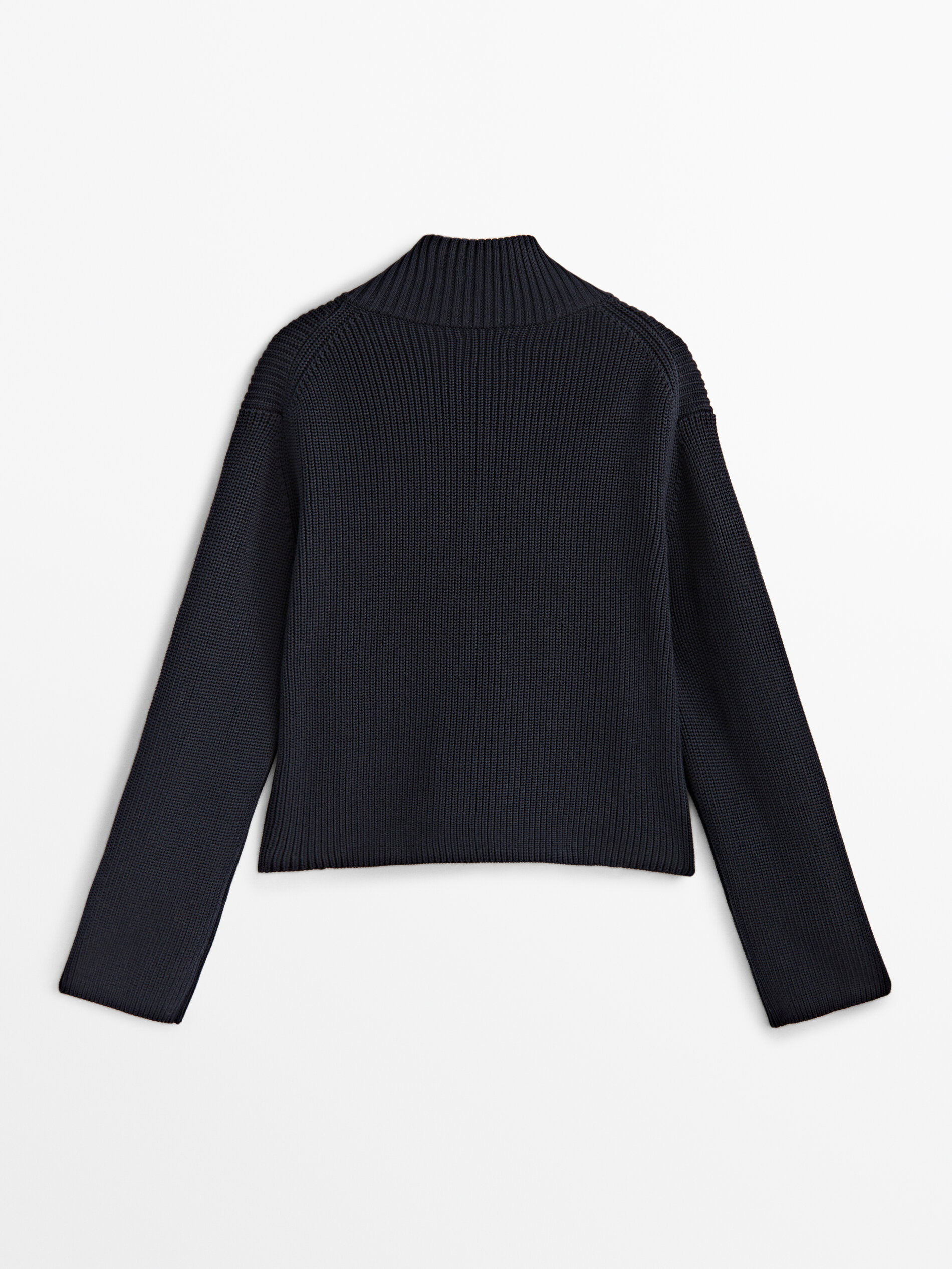 Jersey algodón cuello pico - AZUL MARINO