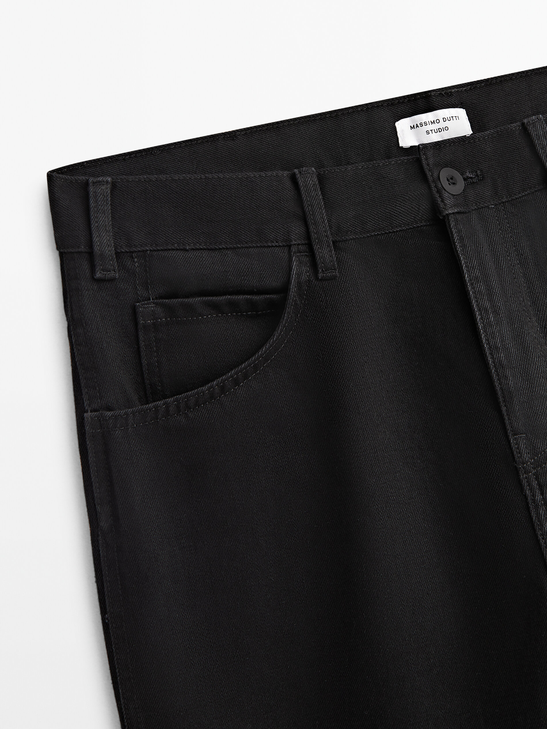 Pantalón vaquero straight fit -Studio - NEGRO