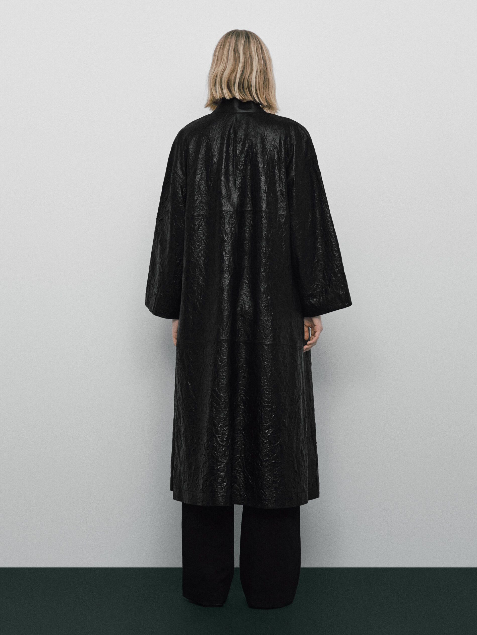 Kimono piel napa craquelada Limited edition - NEGRO