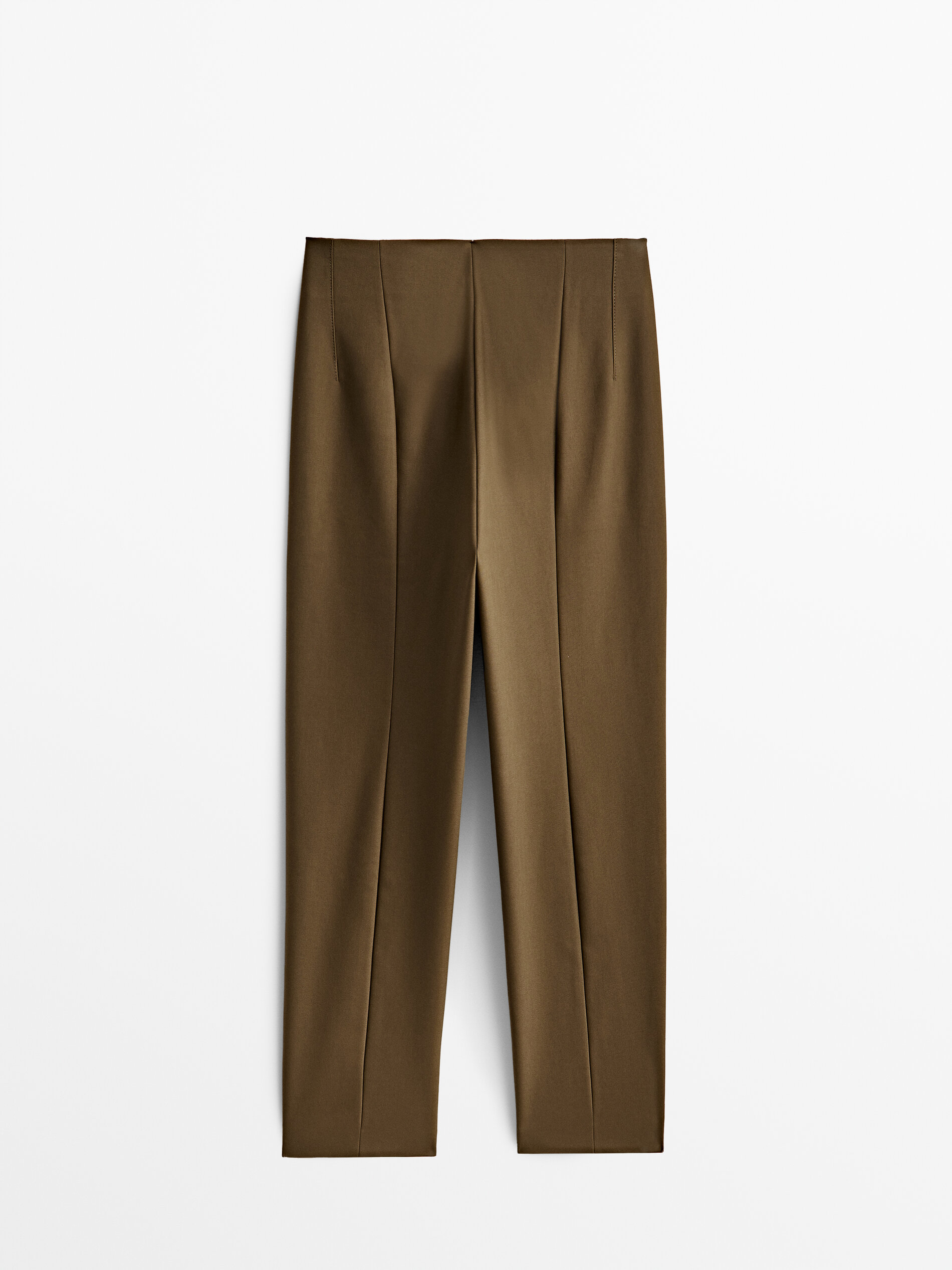 Pantalón técnico pespuntes slim fit - KAKI OSCURO