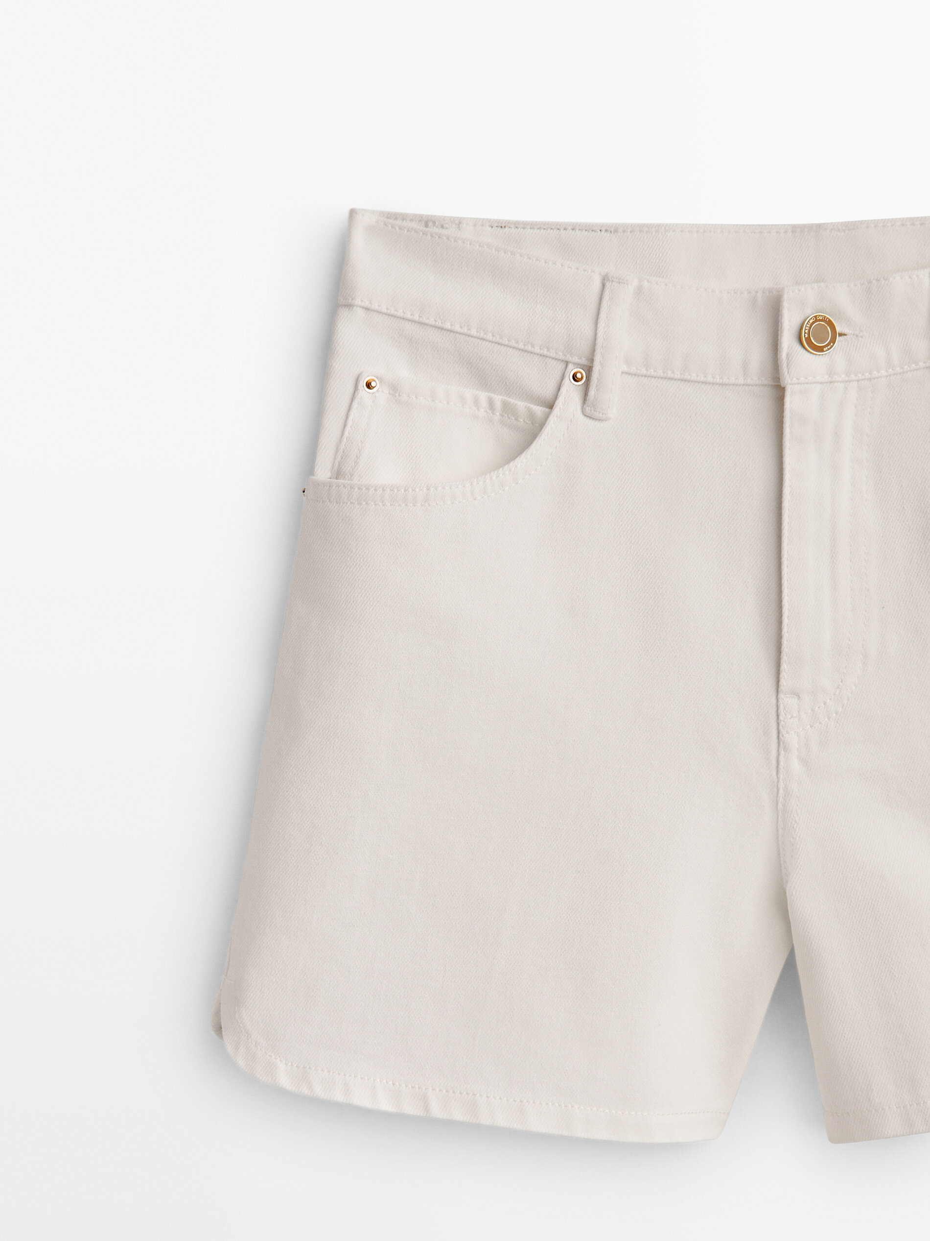 Short denim tiro alto - CRUDO