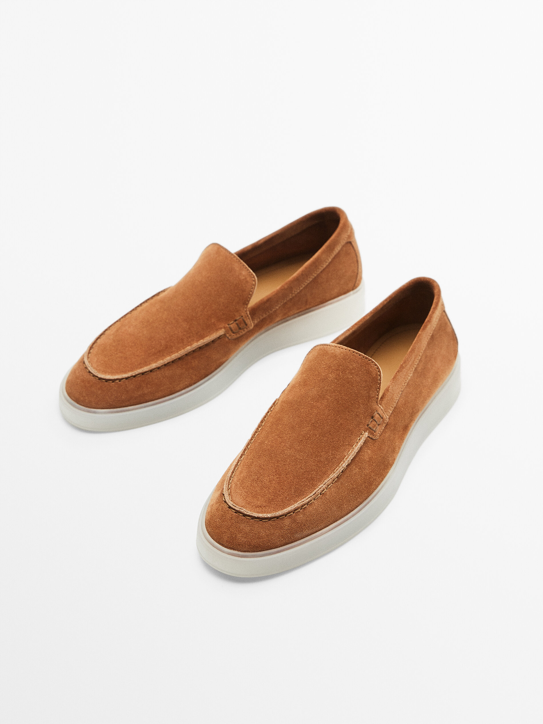 Mocasín serraje piso traslúcido - NARANJA