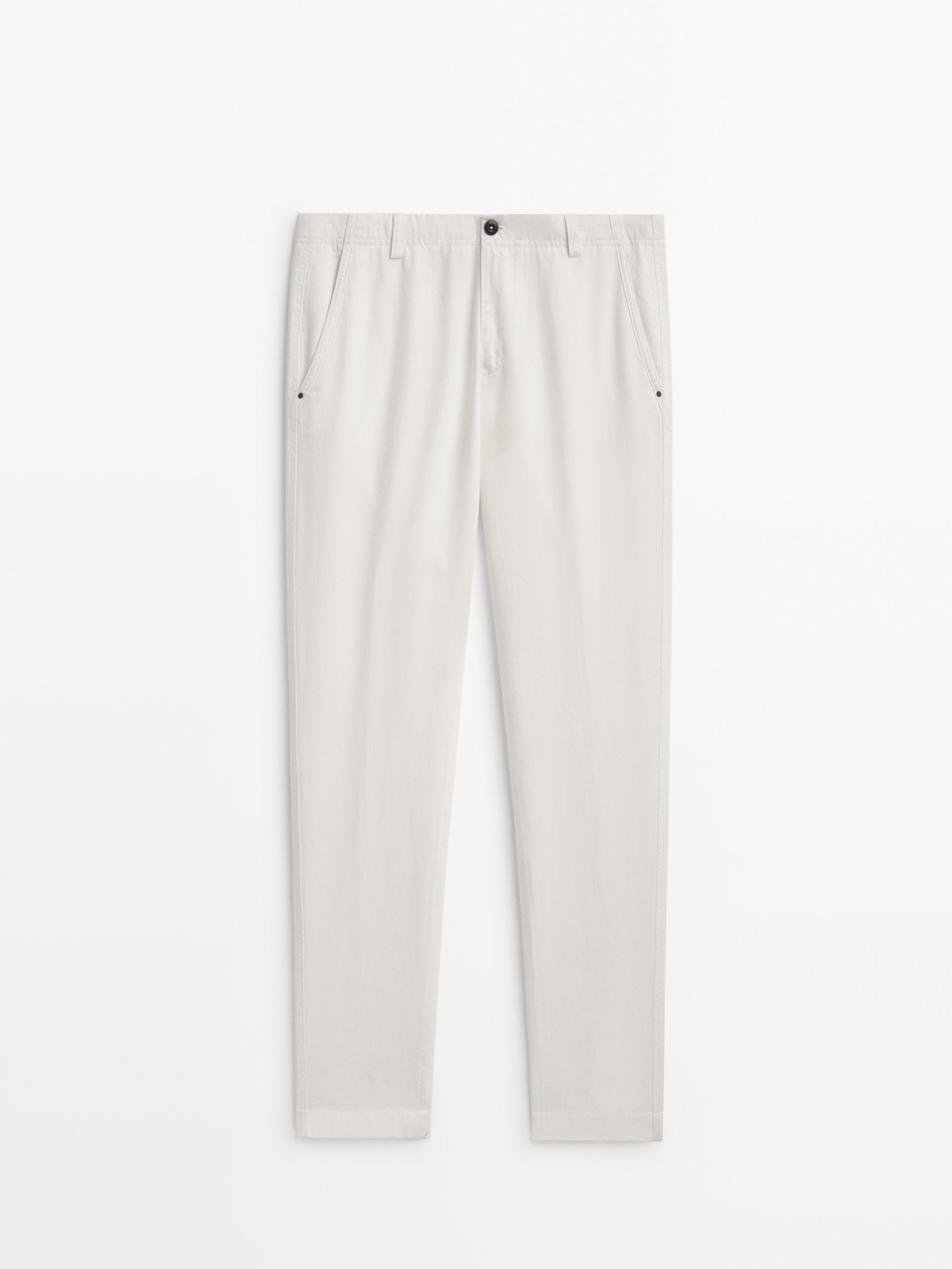 Pantalón tejanero tapered fit - BLANCO