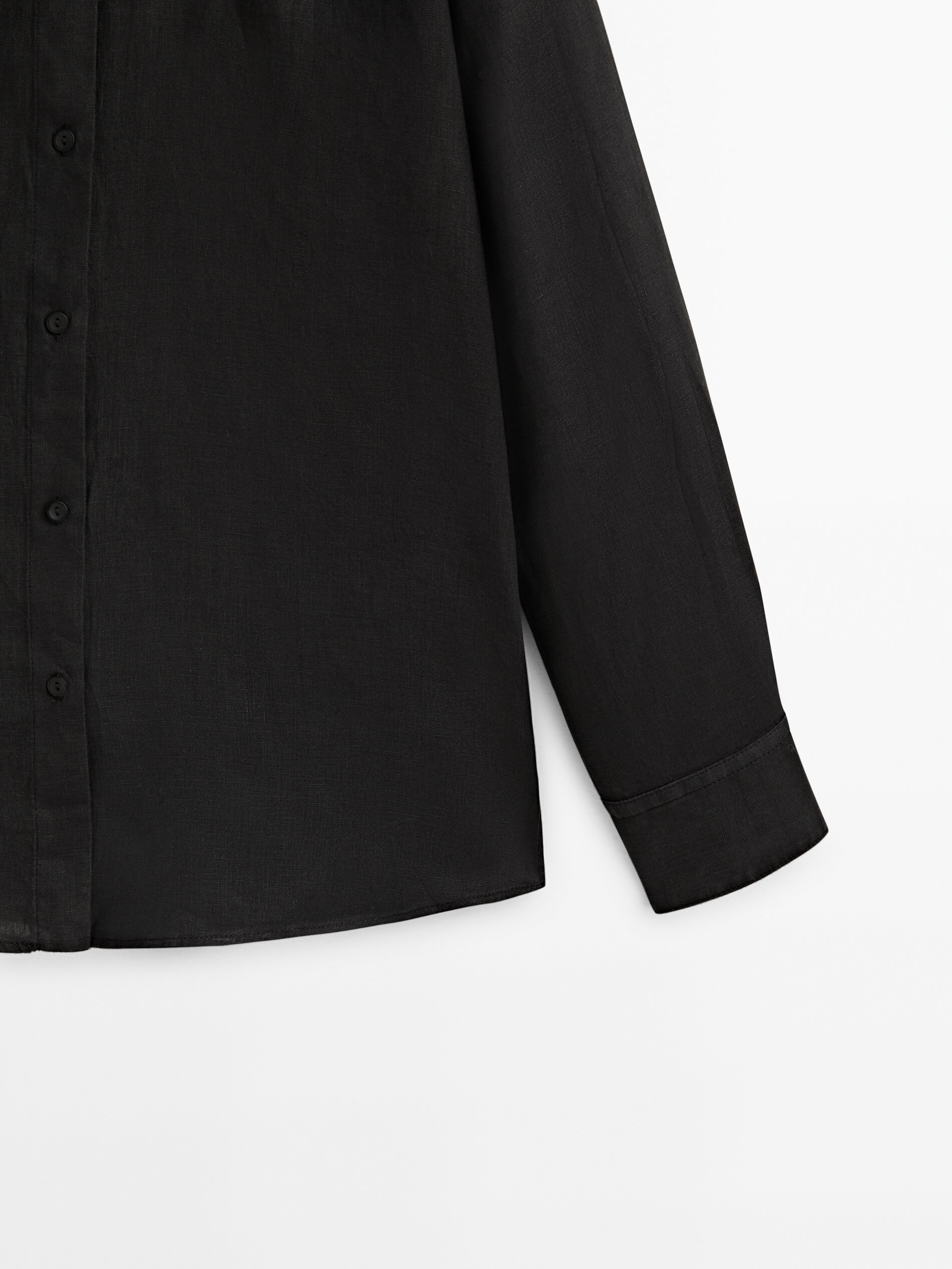 Camisa 100% lino - NEGRO