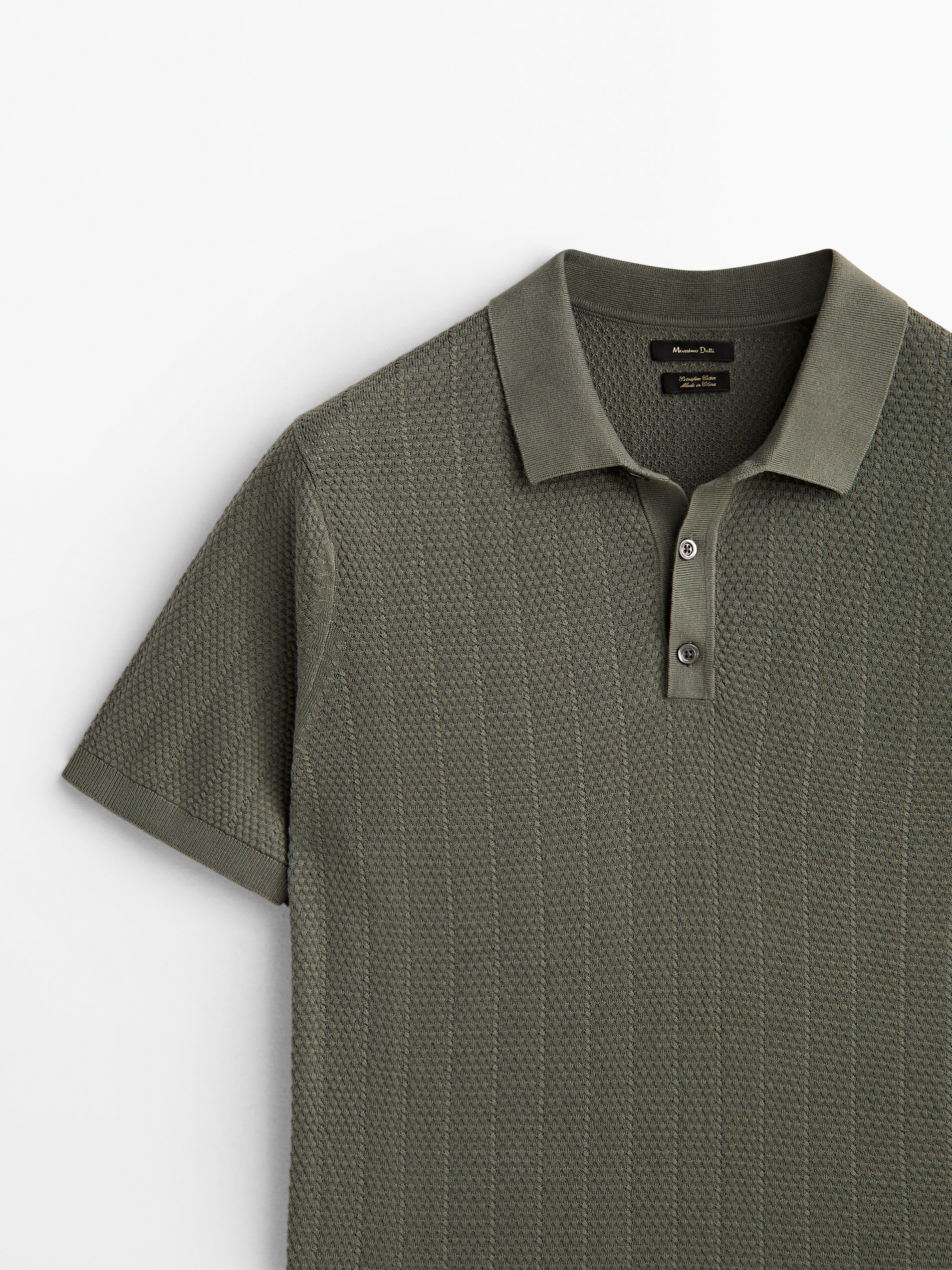 Jersey polo estructura manga corta - Kaki delavado