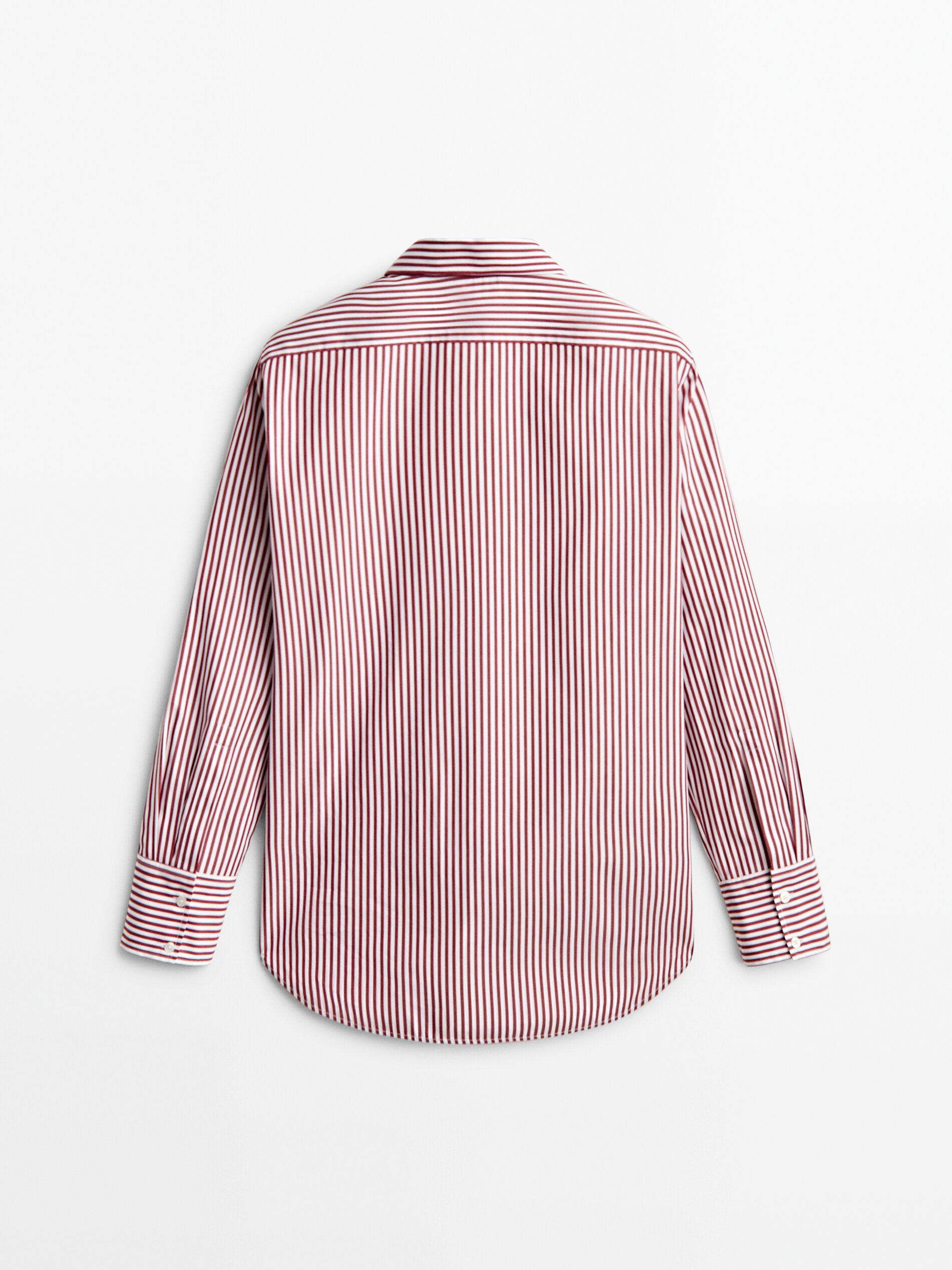 Camisa popelín algodón rayas - GRANATE