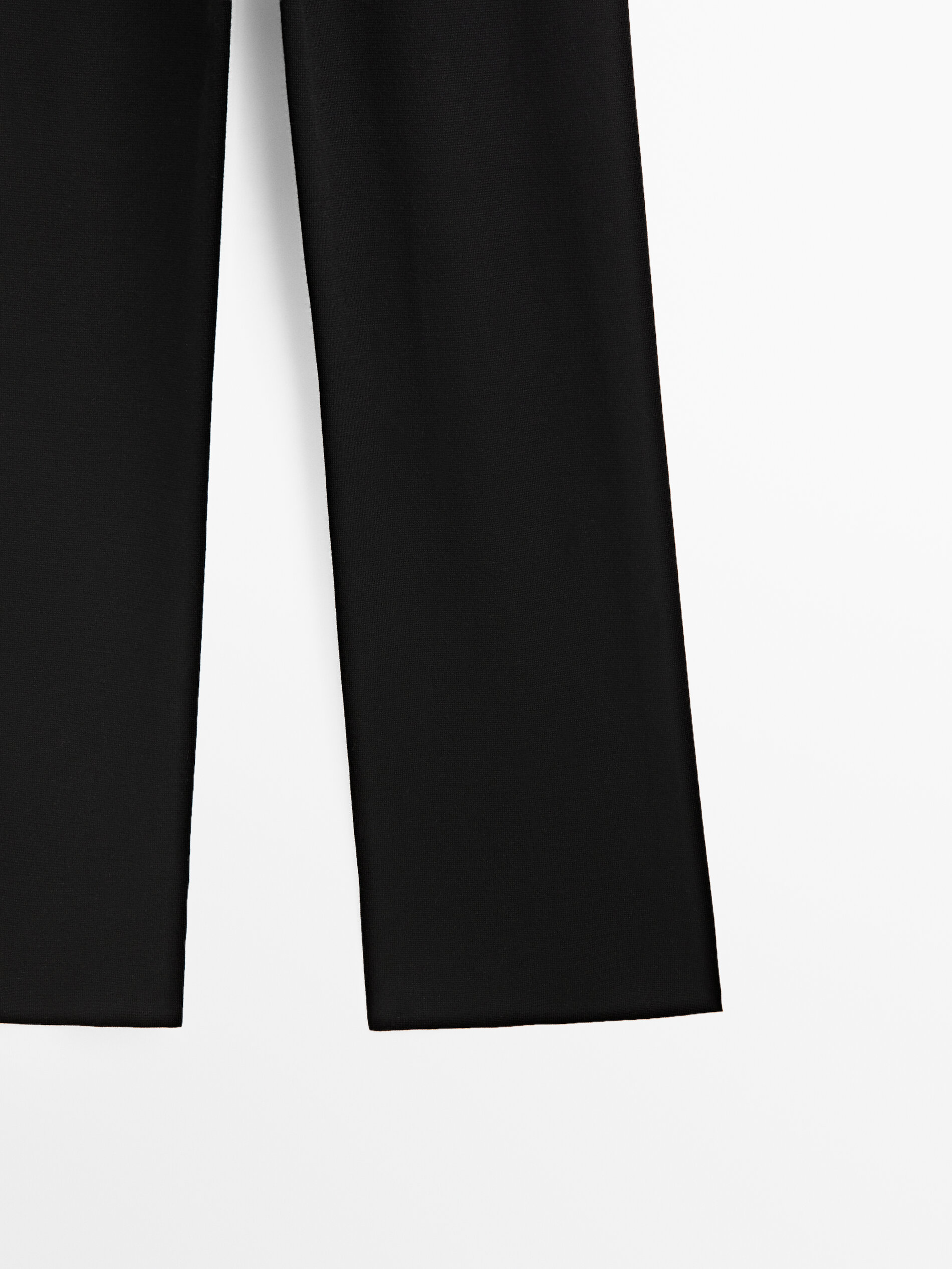 Pantalón de punto negro recto - NEGRO