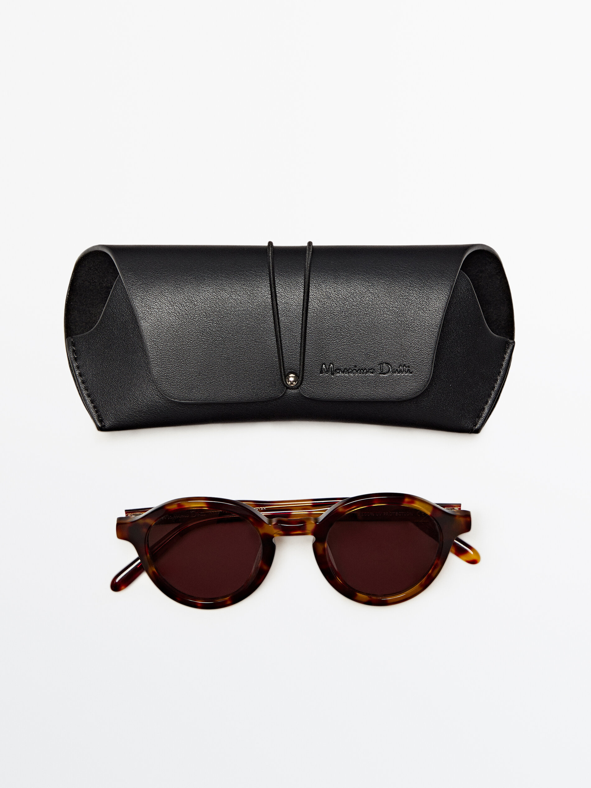 Gafas de sol redondas efecto carey - MARRÓN