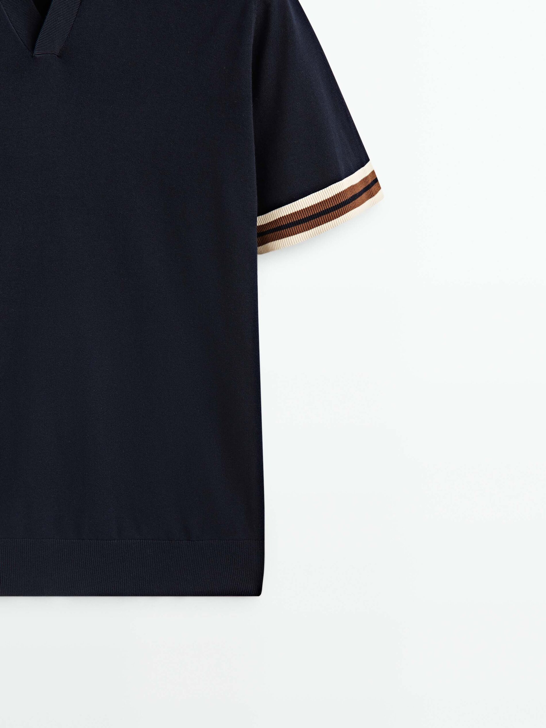Jersey polo manga corta contraste - AZUL MARINO