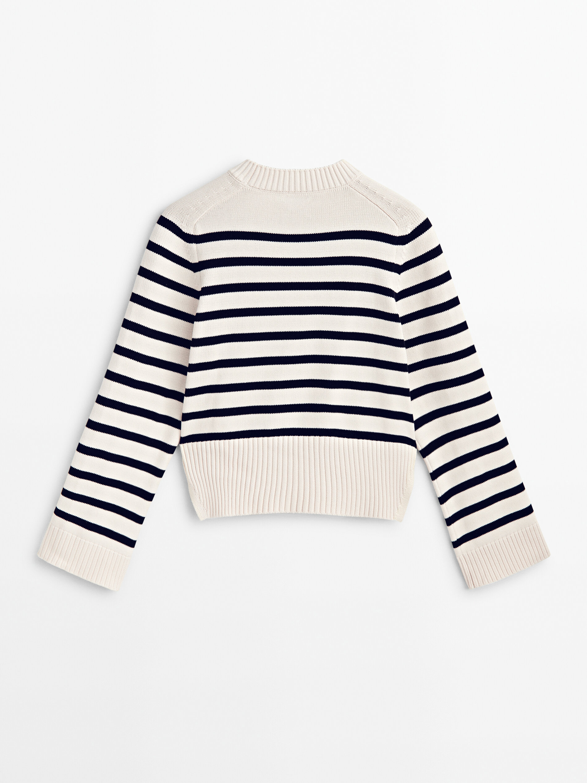 Jersey de punto rayas cuello redondo - CRUDO