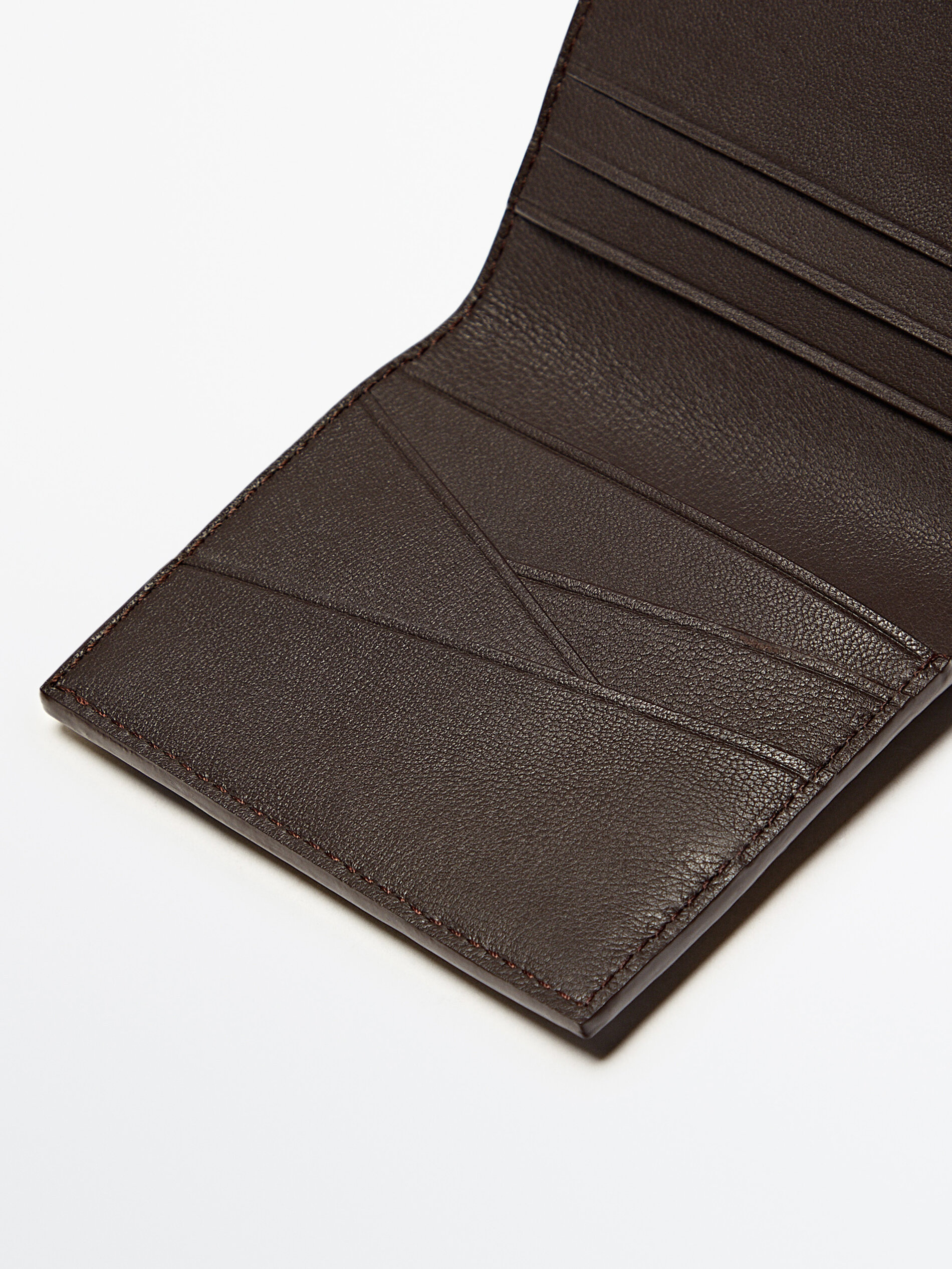 Cartera piel cierre tira botón - MARRÓN