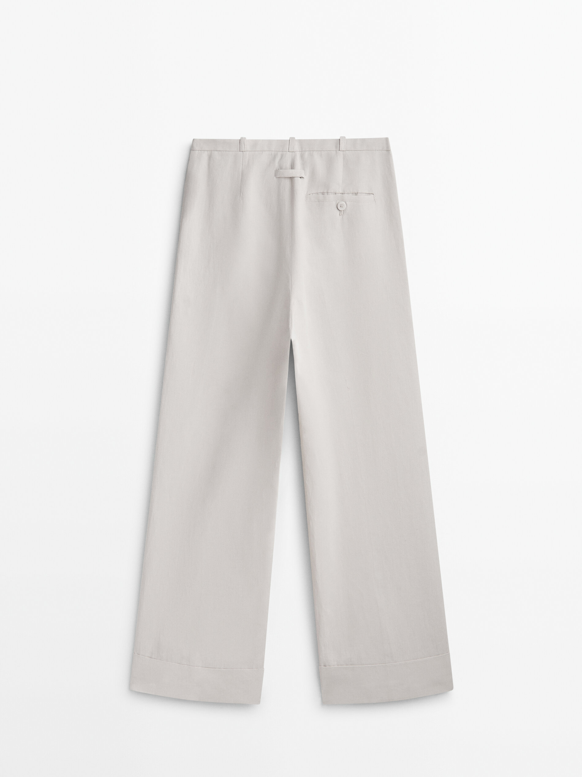 Pantalón 100% lino encerado - MARFIL