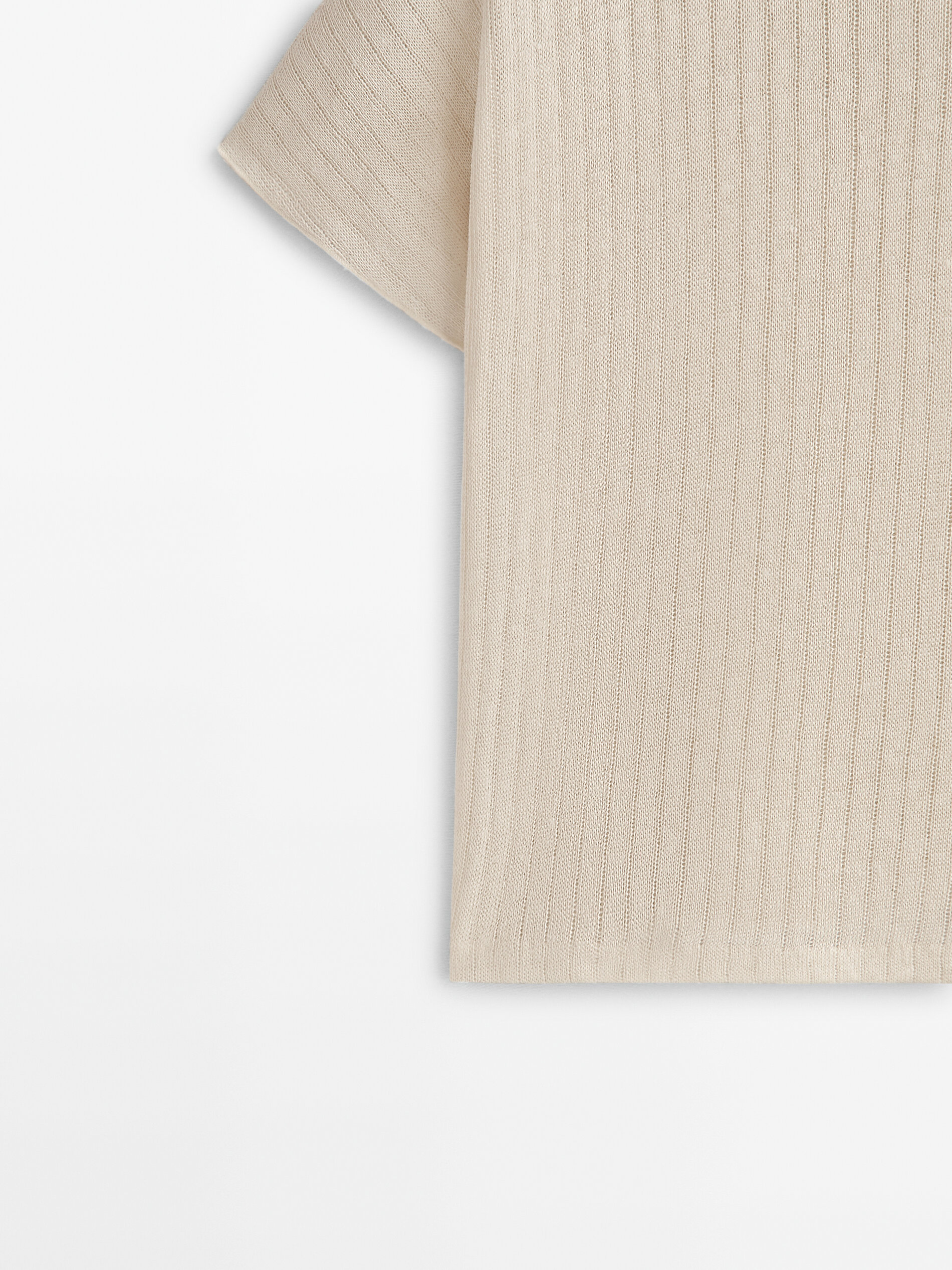 Top estructura con algodón y lino - CRUDO