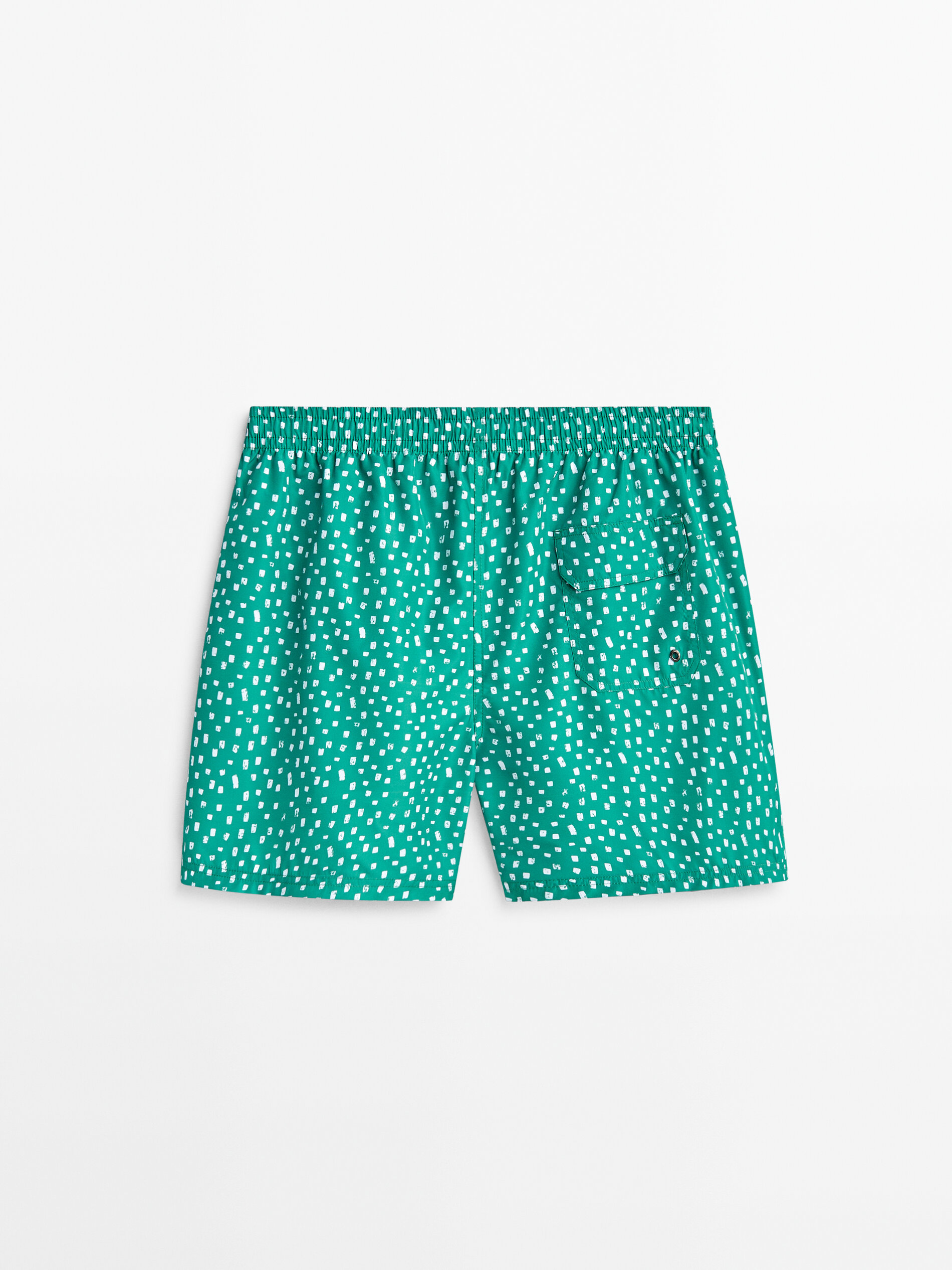 Bañador estampado geométrico - TURQUESA