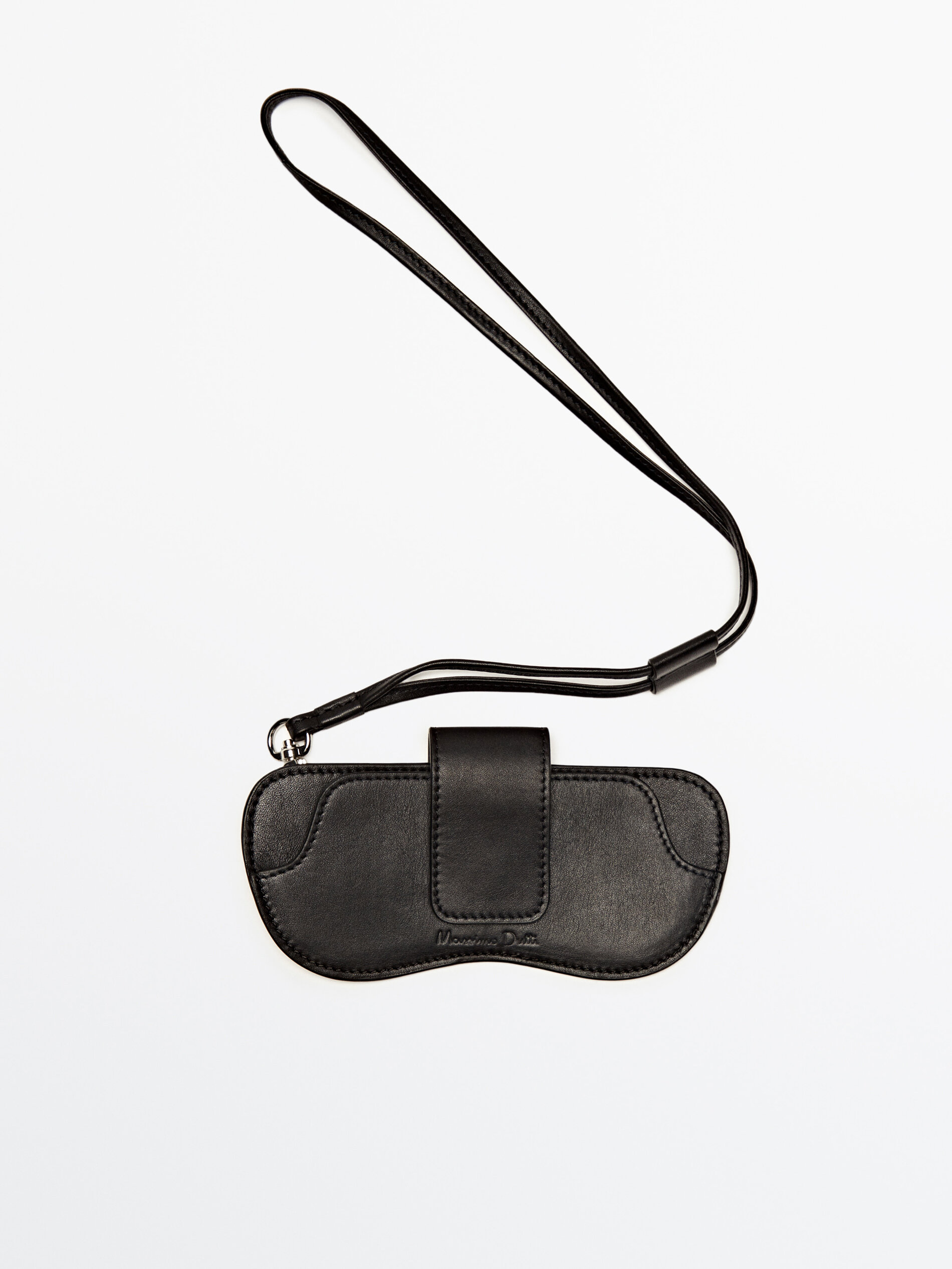 Funda piel gafas con correa - NEGRO