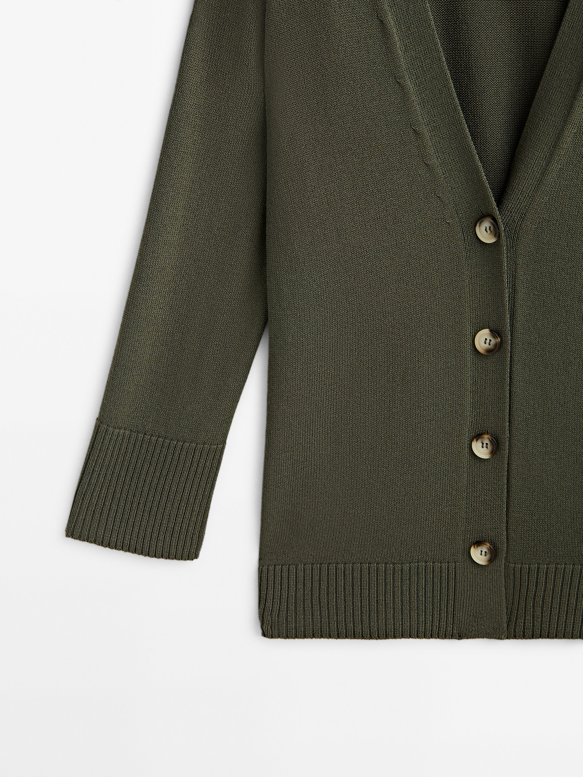 Cárdigan de punto botones - KAKI