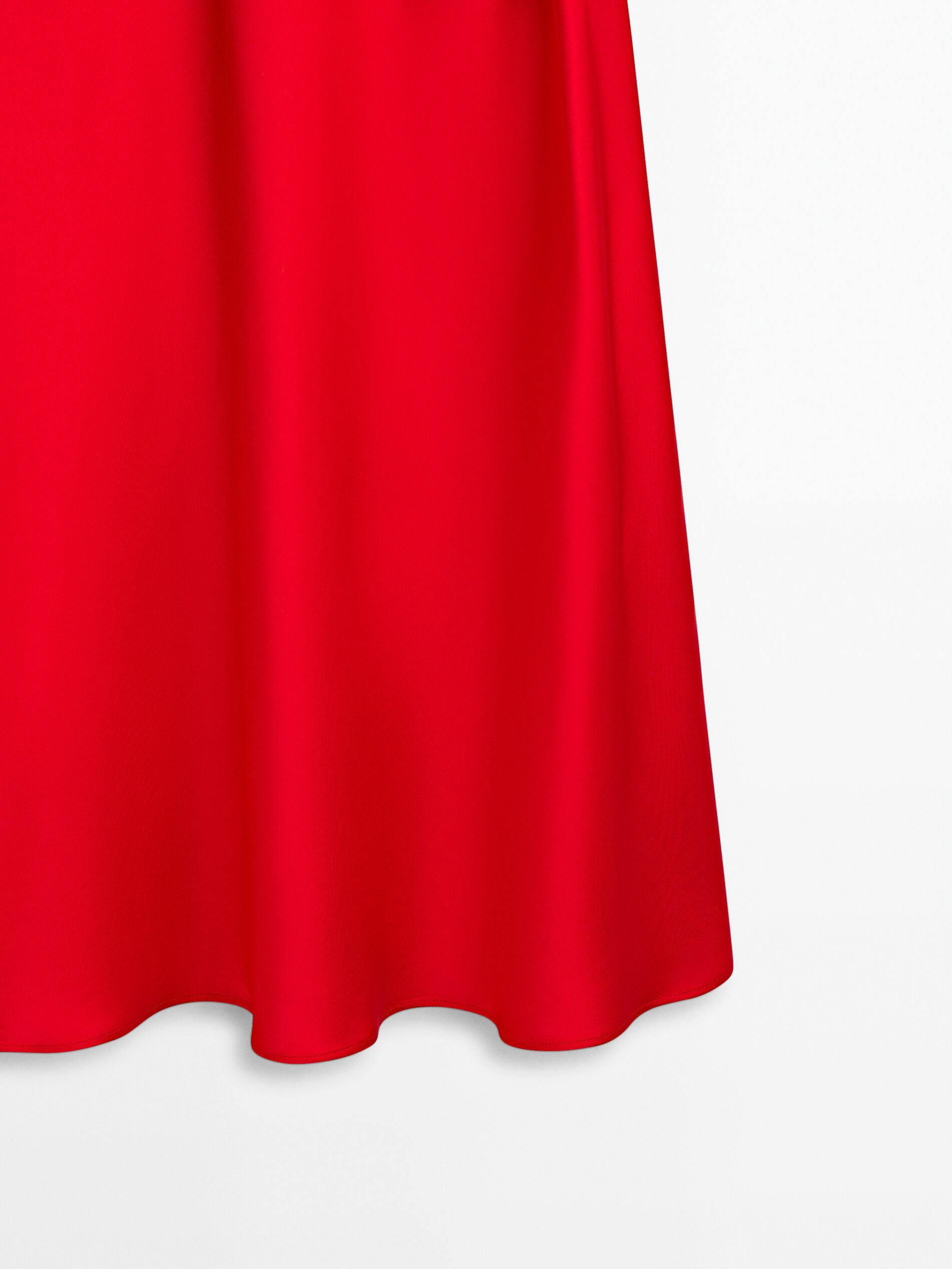 Falda larga satinada -Studio - ROJO