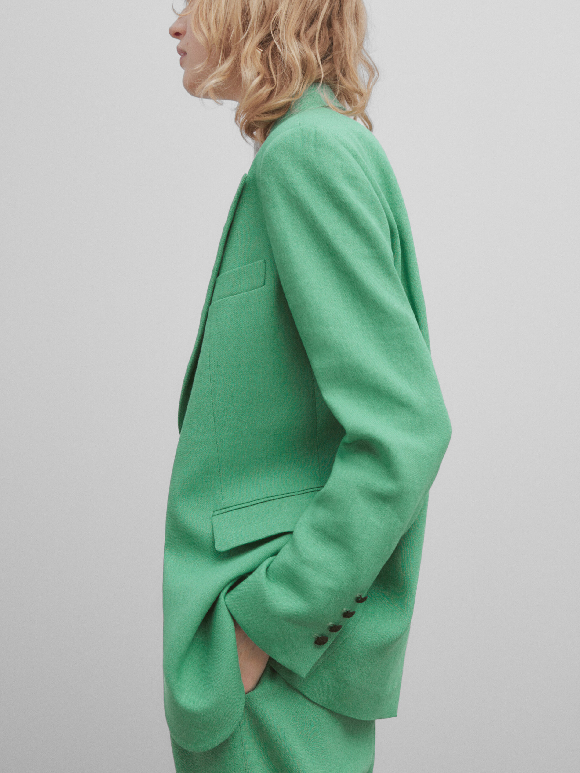 Americana traje mezcla lino -Studio - VERDE