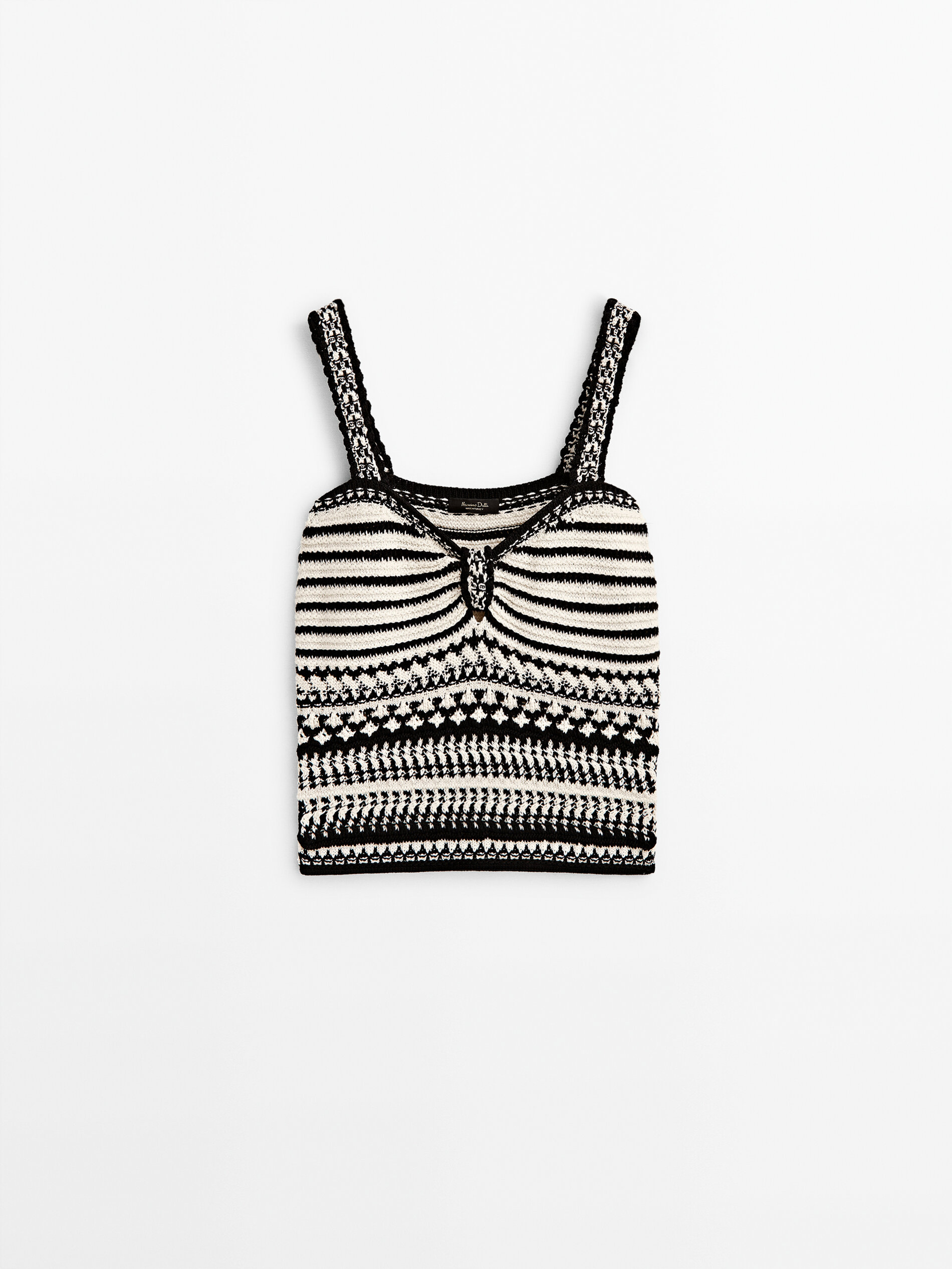 Top punto jacquard - CRUDO