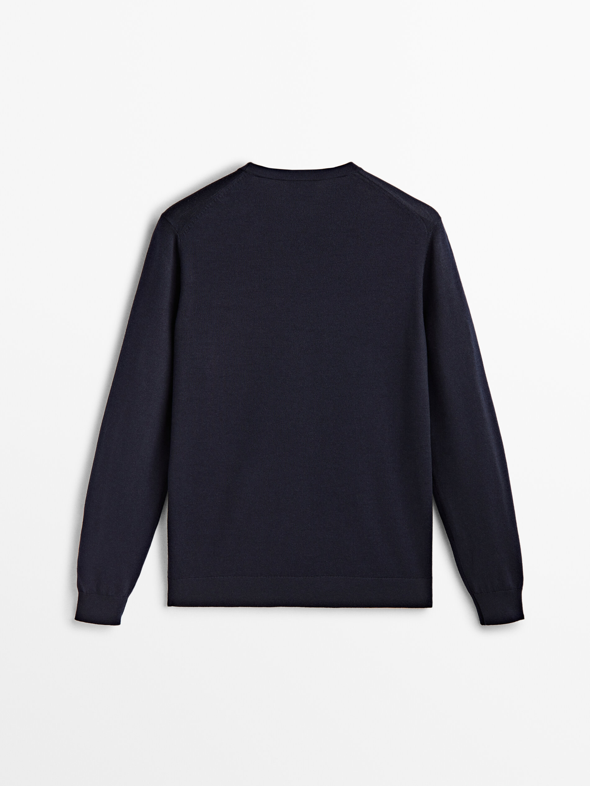 Jersey cuello redondo 100% lana merino - AZUL MARINO