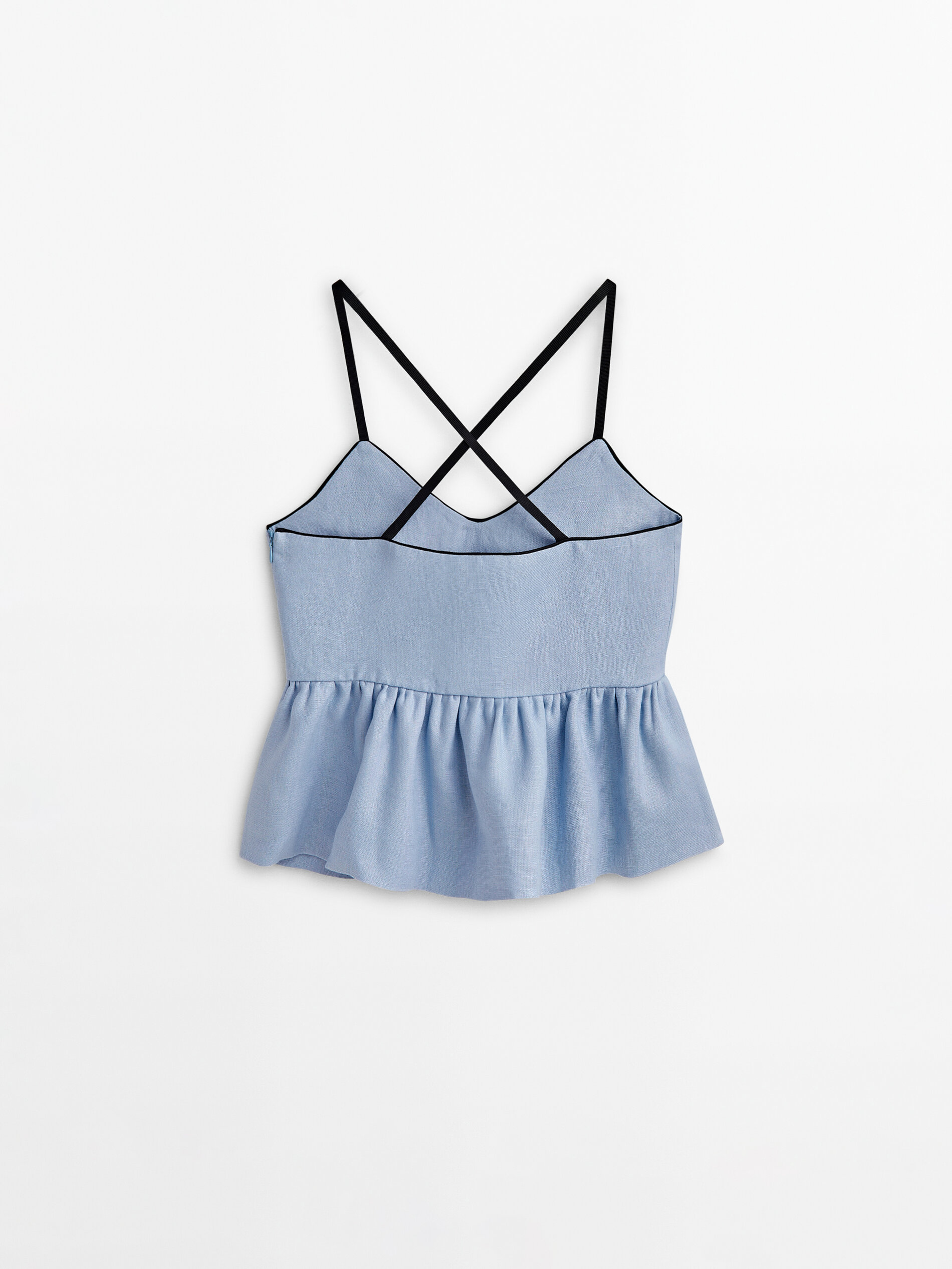 Top peplum lino -Studio - CELESTE