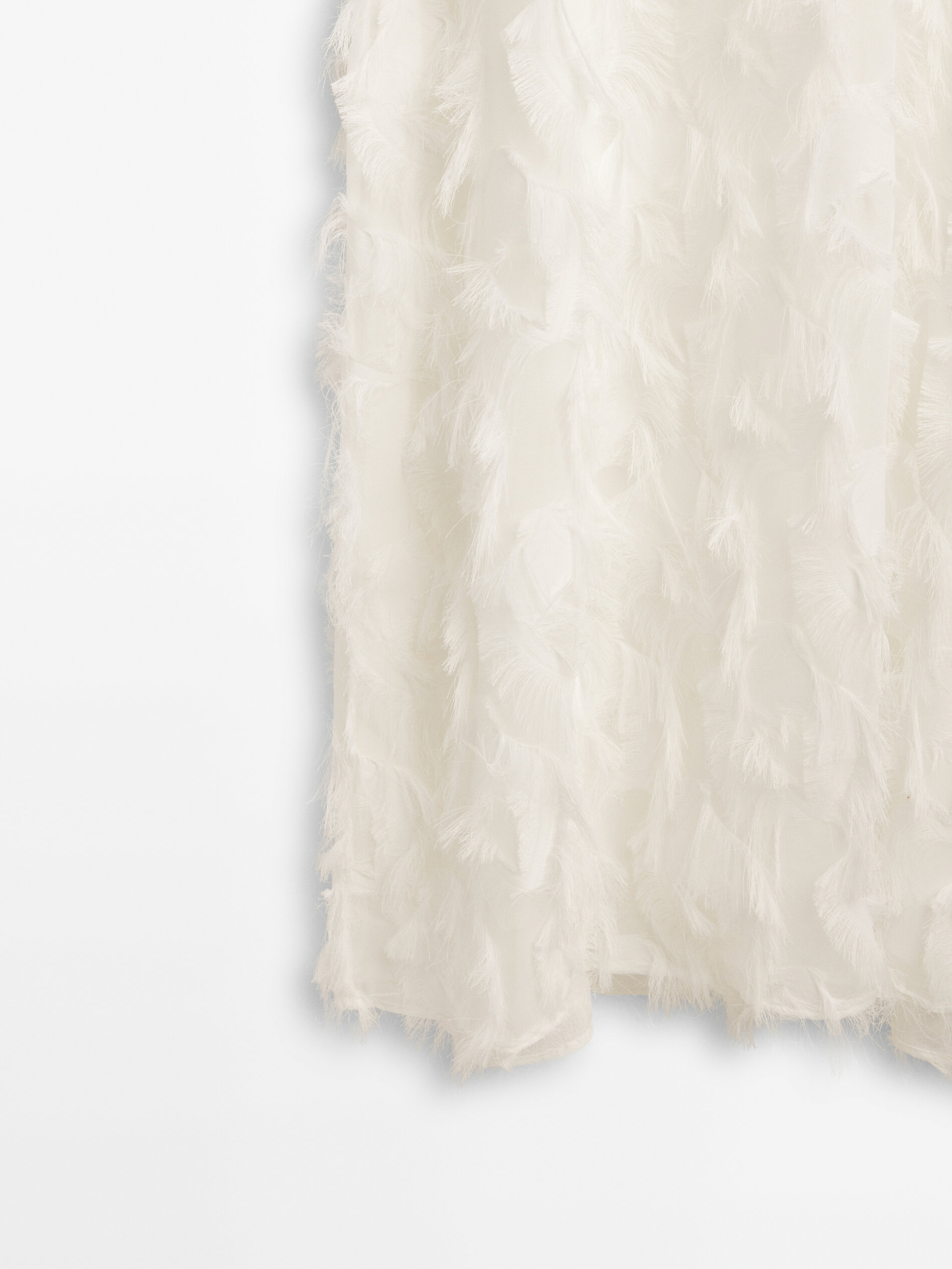 Vestido halter desflecado -Studio - BLANCO